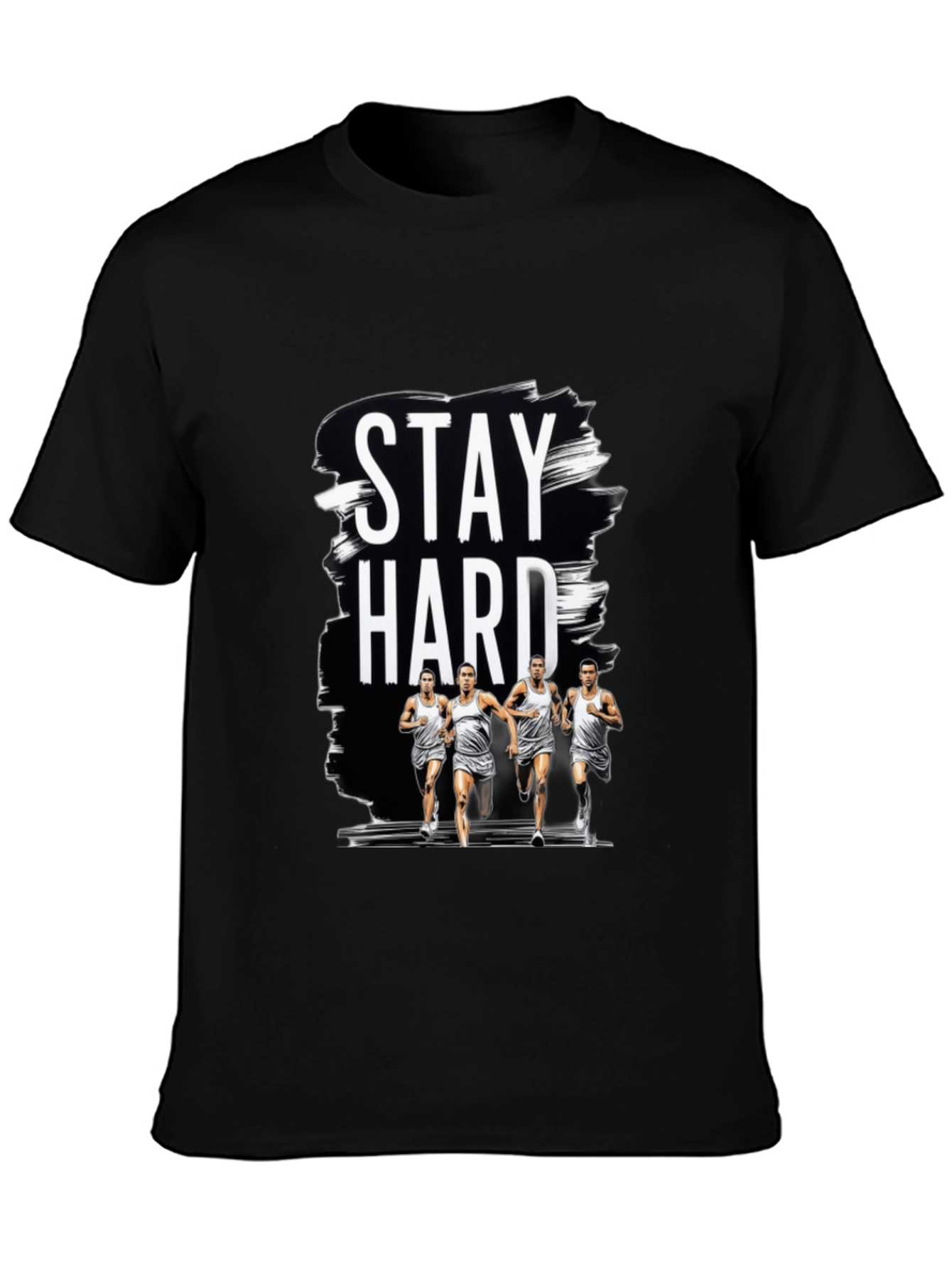 Stay Hard Graphic Print Black Tee
