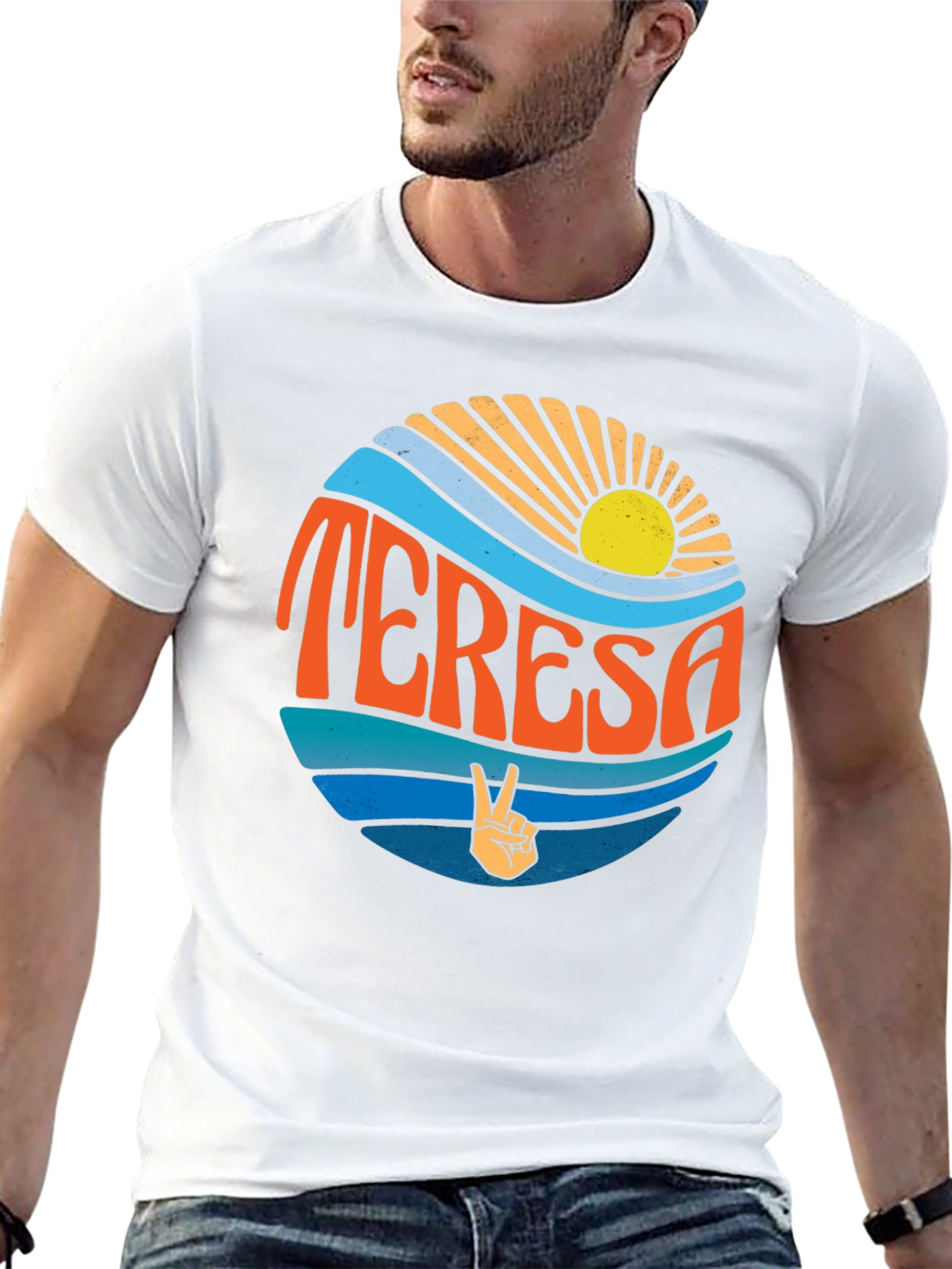 Teresa Retro Graphic T-Shirt Peace Sign Summer