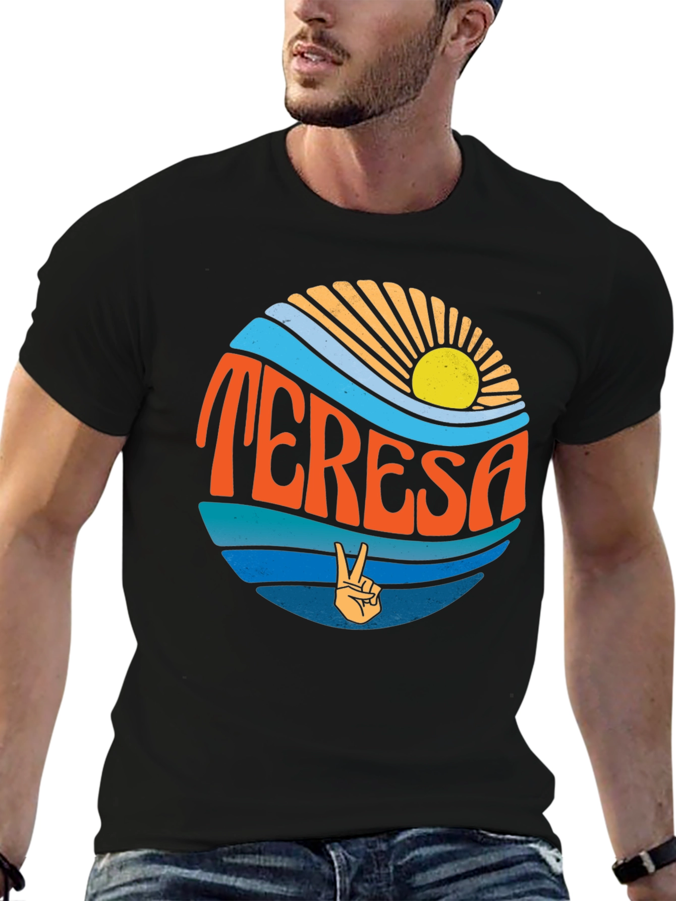 Teresa Retro Graphic T-Shirt Peace Sign Summer