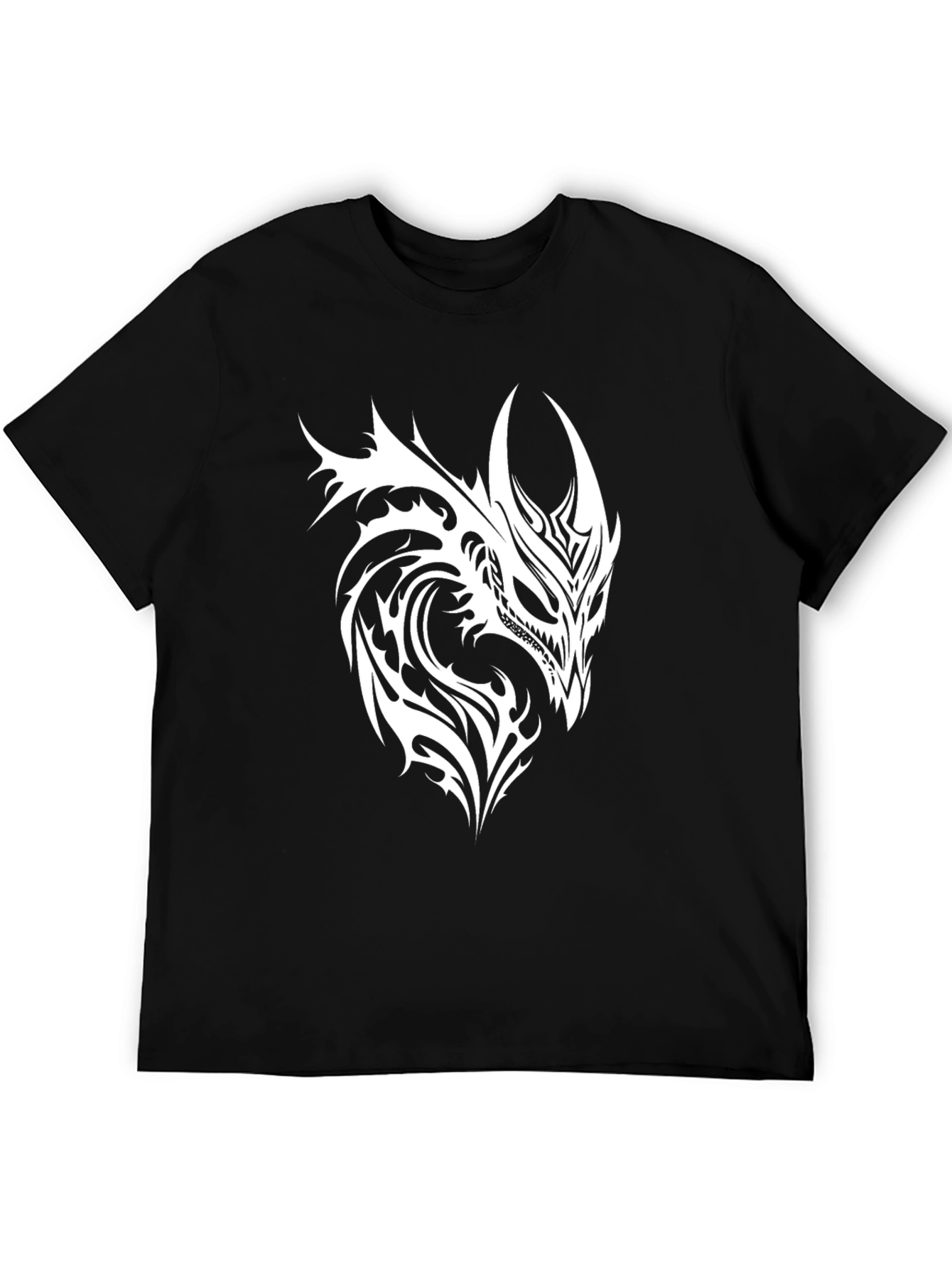 Tribal Dragon Graphic Black T-Shirt