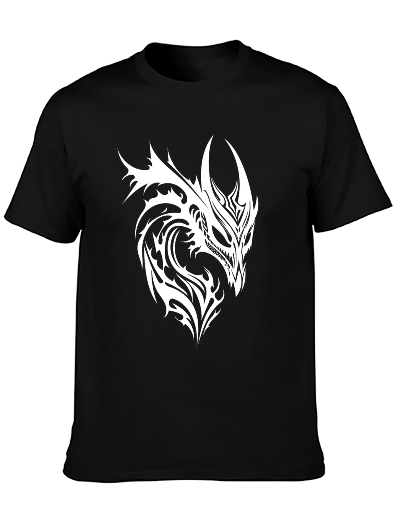 Tribal Dragon Graphic Black T-Shirt