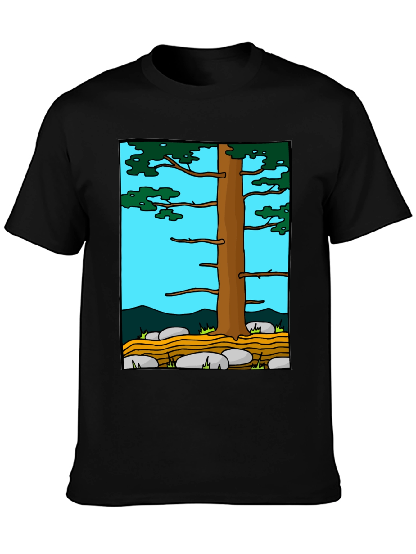 Nature Tree Graphic Tee - Black