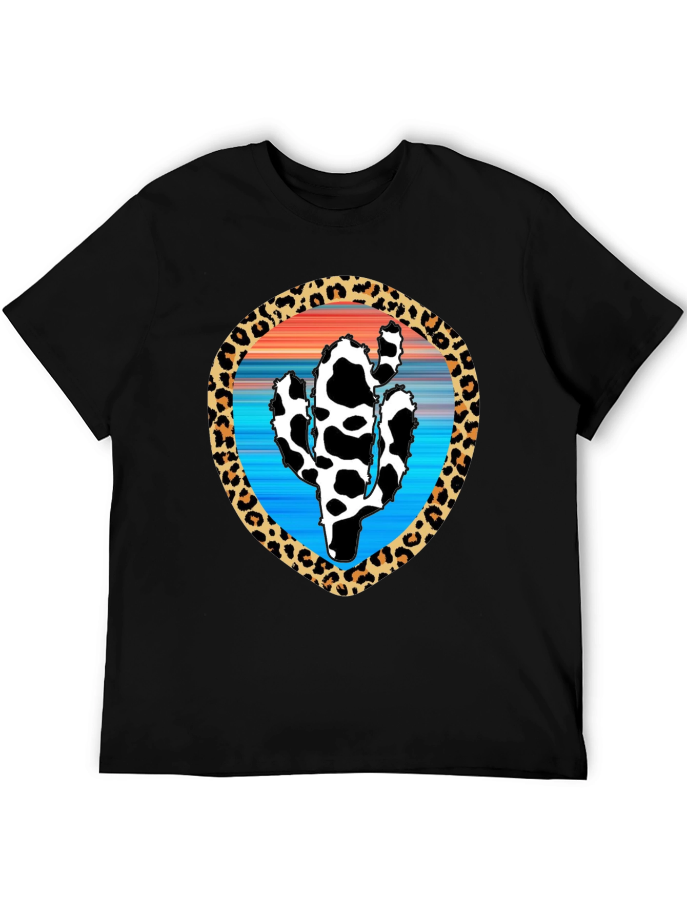 Cactus Leopard Print Graphic Tee