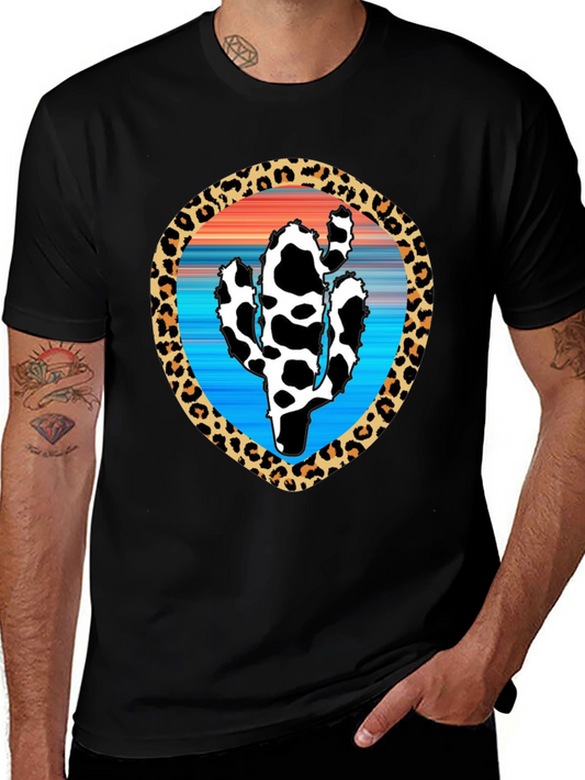 Cactus Leopard Print Graphic Tee