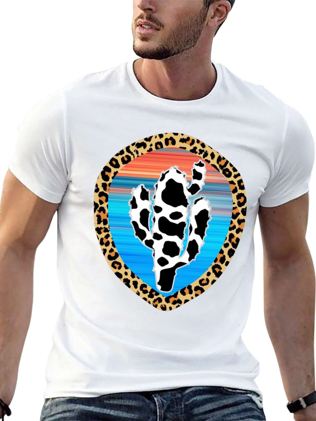 Cactus Leopard Print Graphic Tee