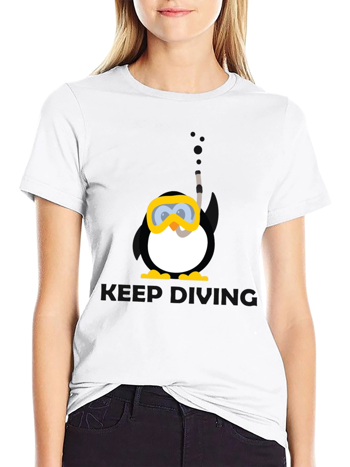 Scuba Penguin Graphic Tee - Black