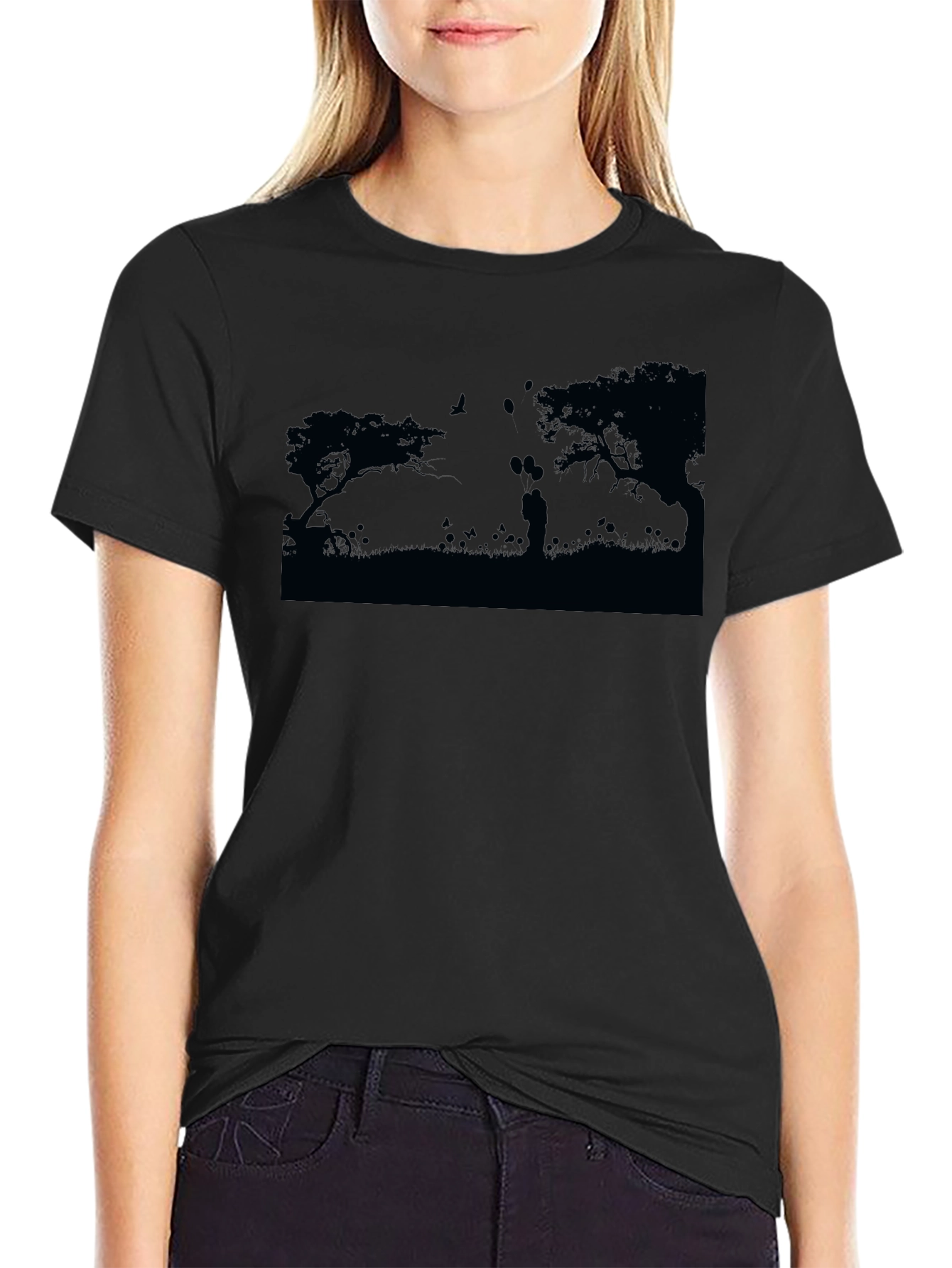 Silhouette Couple Black T-Shirt
