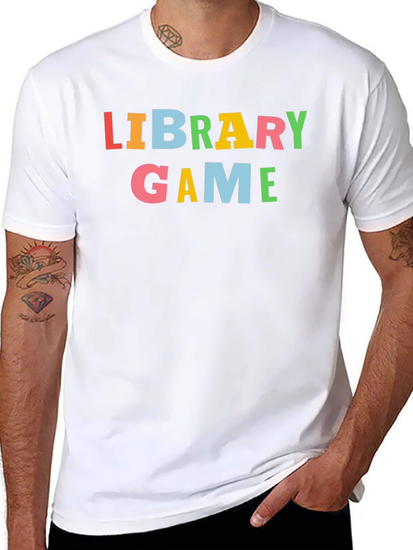 Library Game Graphic Tee - Fun Novelty Shirt