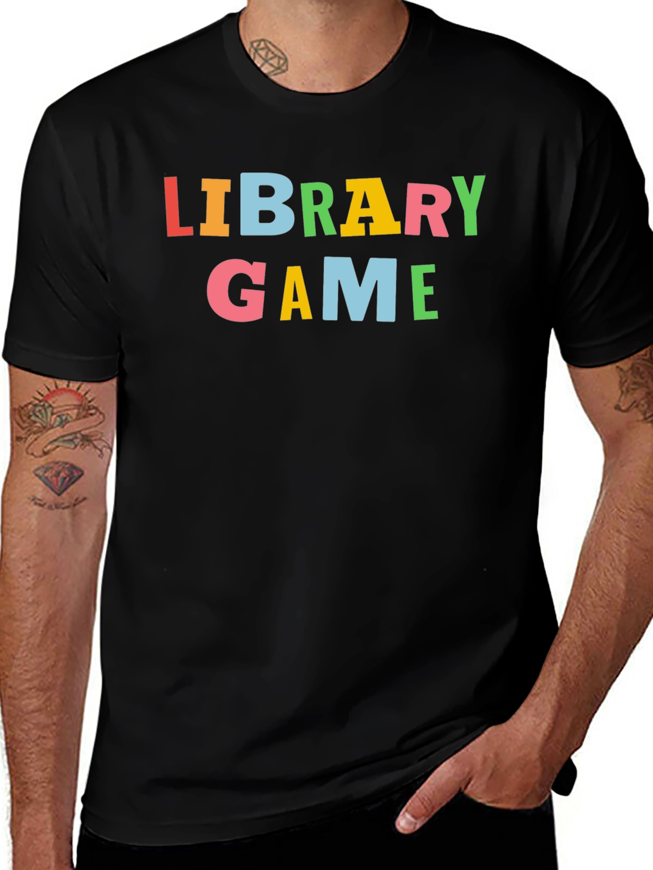 Library Game Graphic Tee - Fun Novelty Shirt