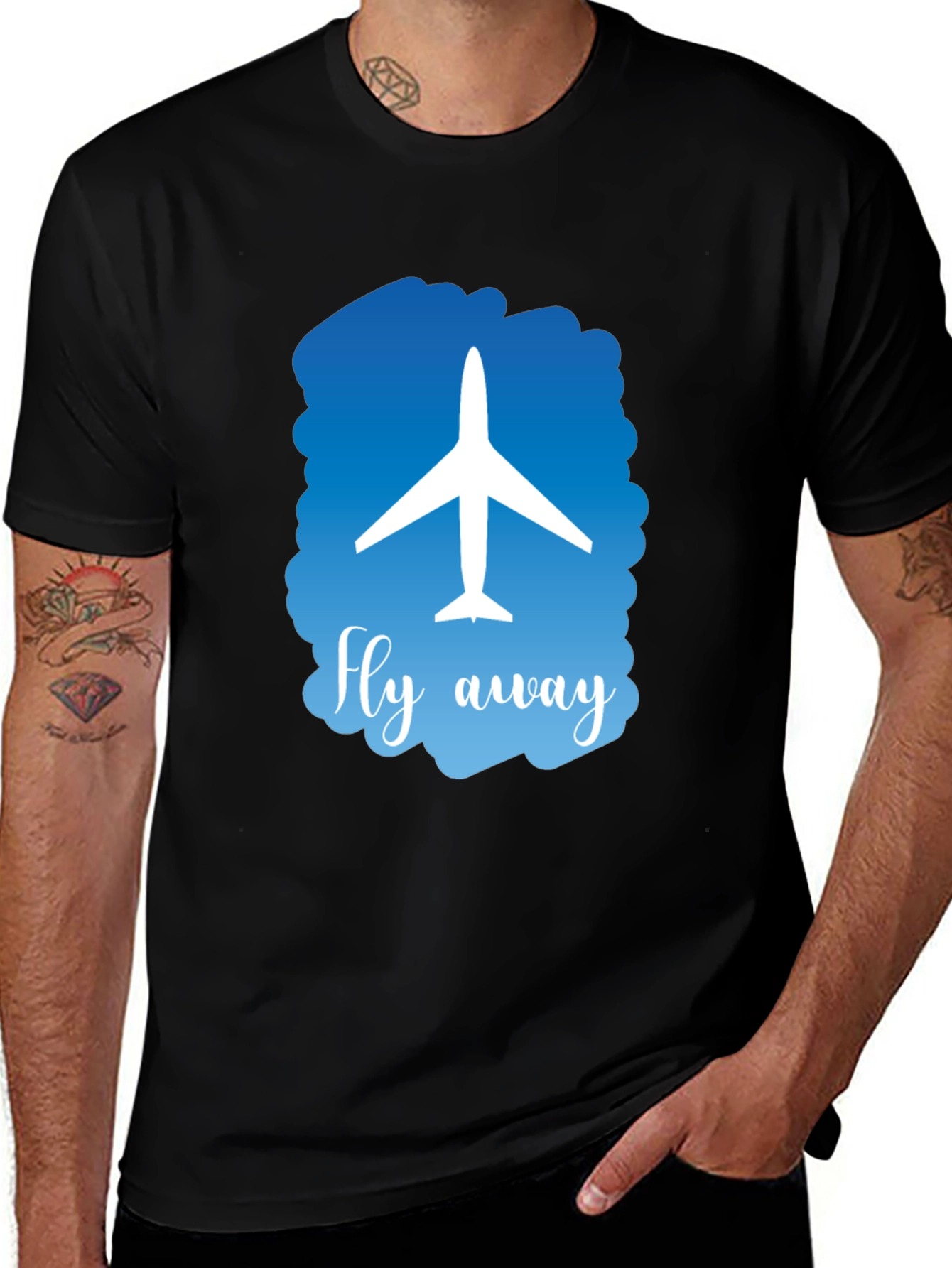 Fly Away Graphic T-Shirt - Airplane Design