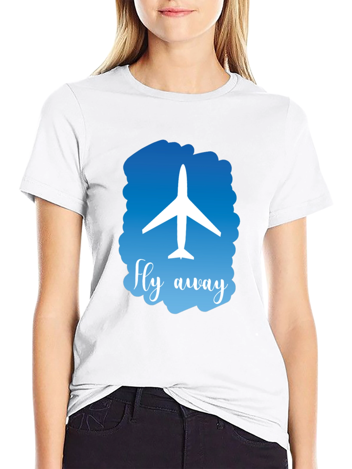 Fly Away Graphic T-Shirt - Airplane Design