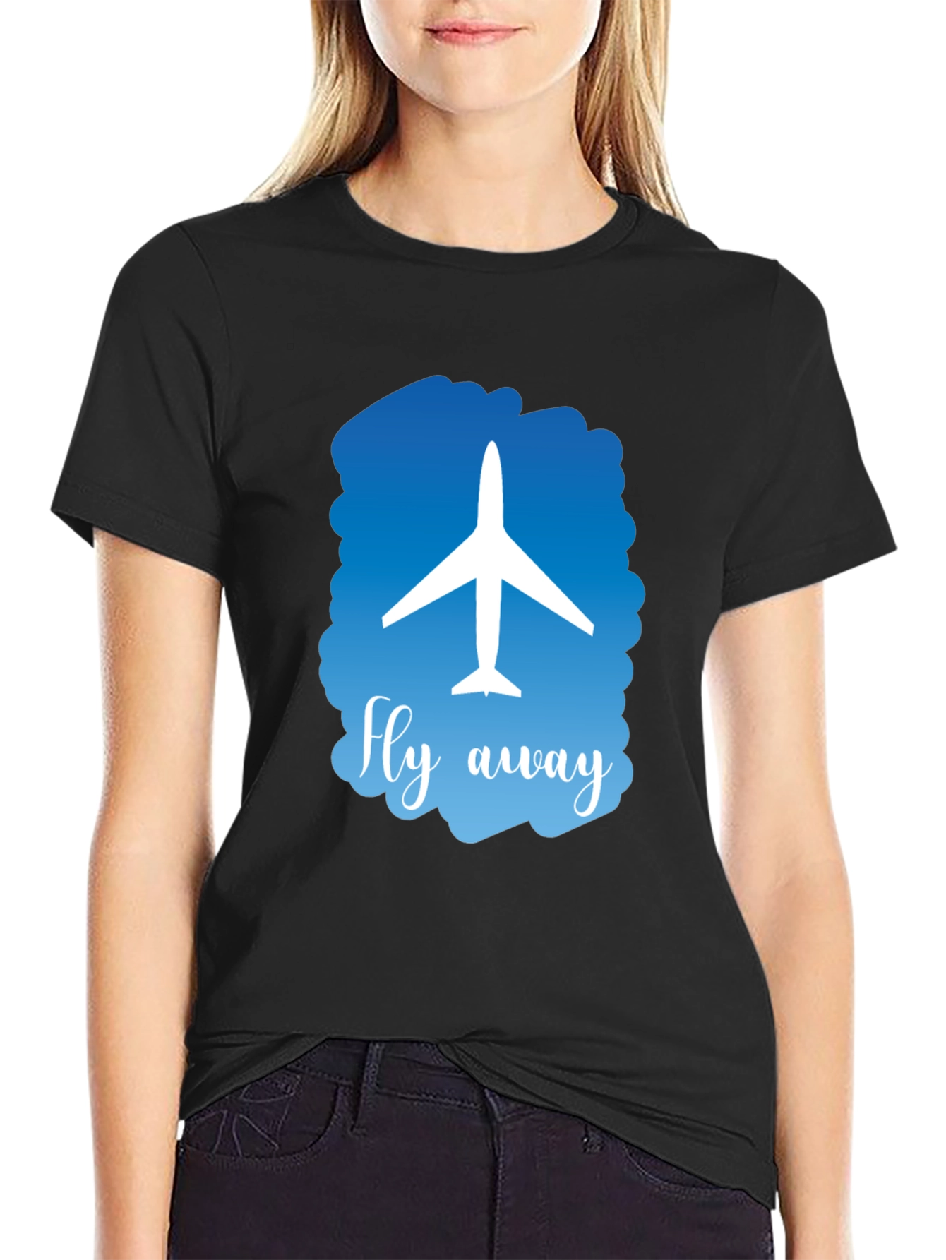 Fly Away Graphic T-Shirt - Airplane Design
