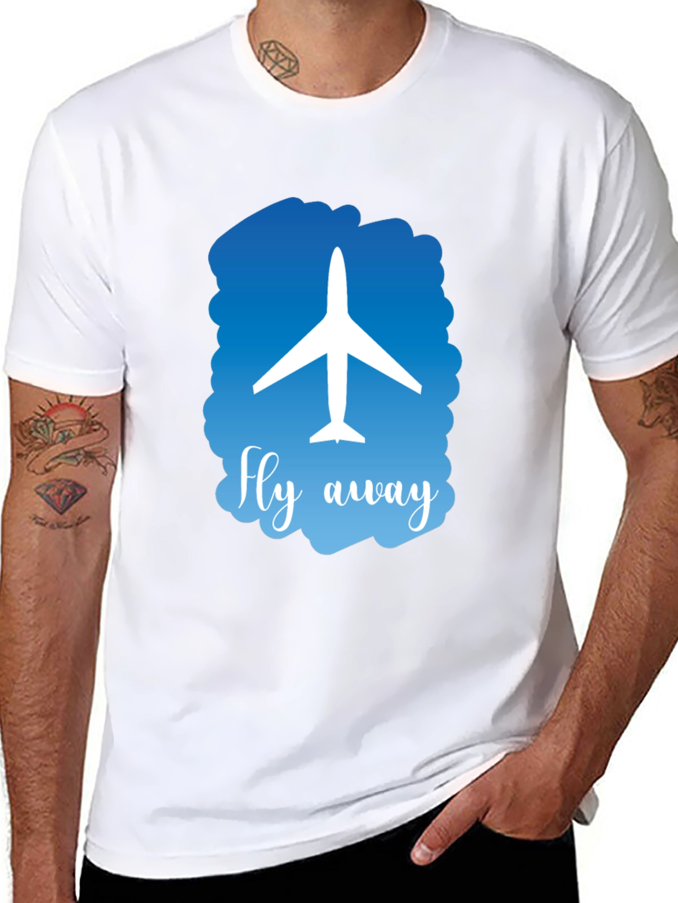 Fly Away Graphic T-Shirt - Airplane Design