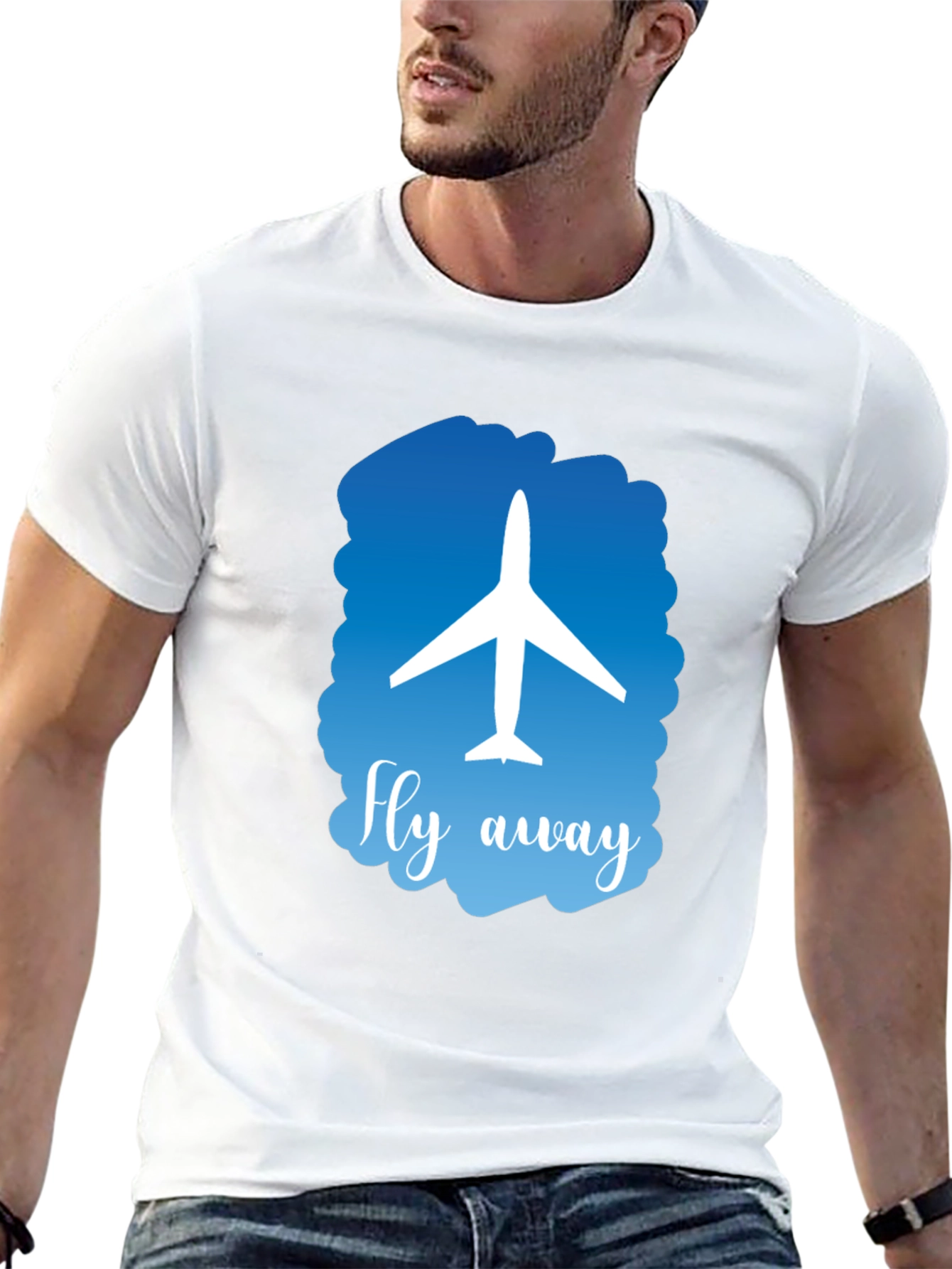 Fly Away Graphic T-Shirt - Airplane Design