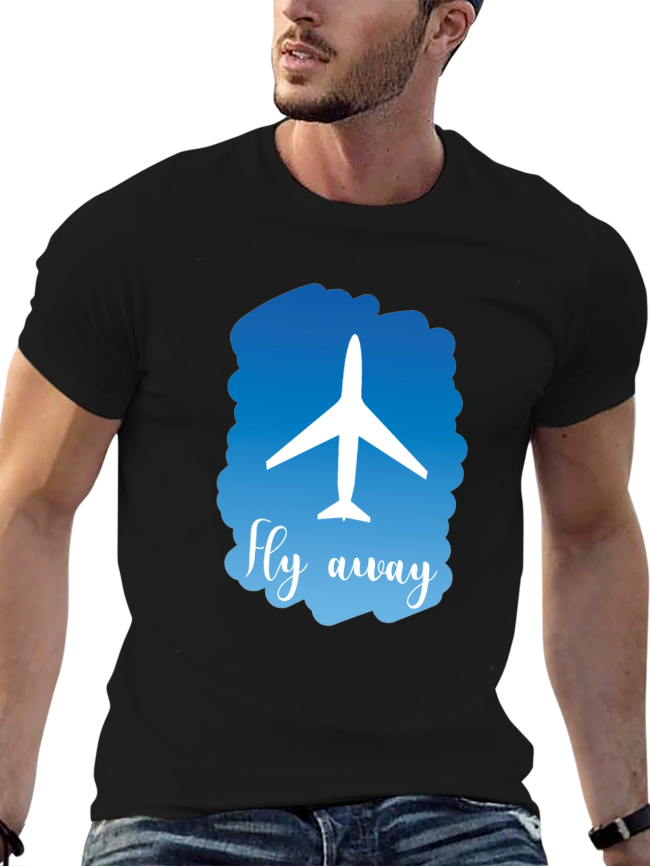 Fly Away Graphic T-Shirt - Airplane Design