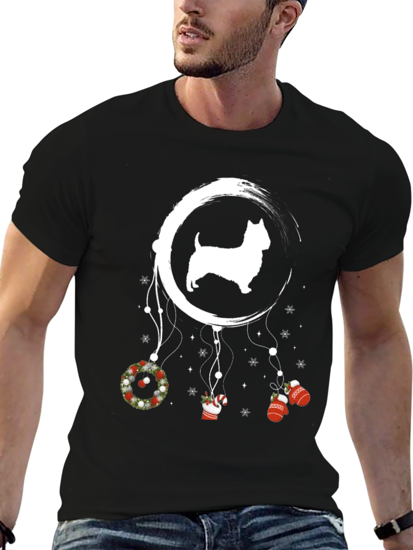 Dog Dream Catcher Graphic Tee - Festive Holiday Design