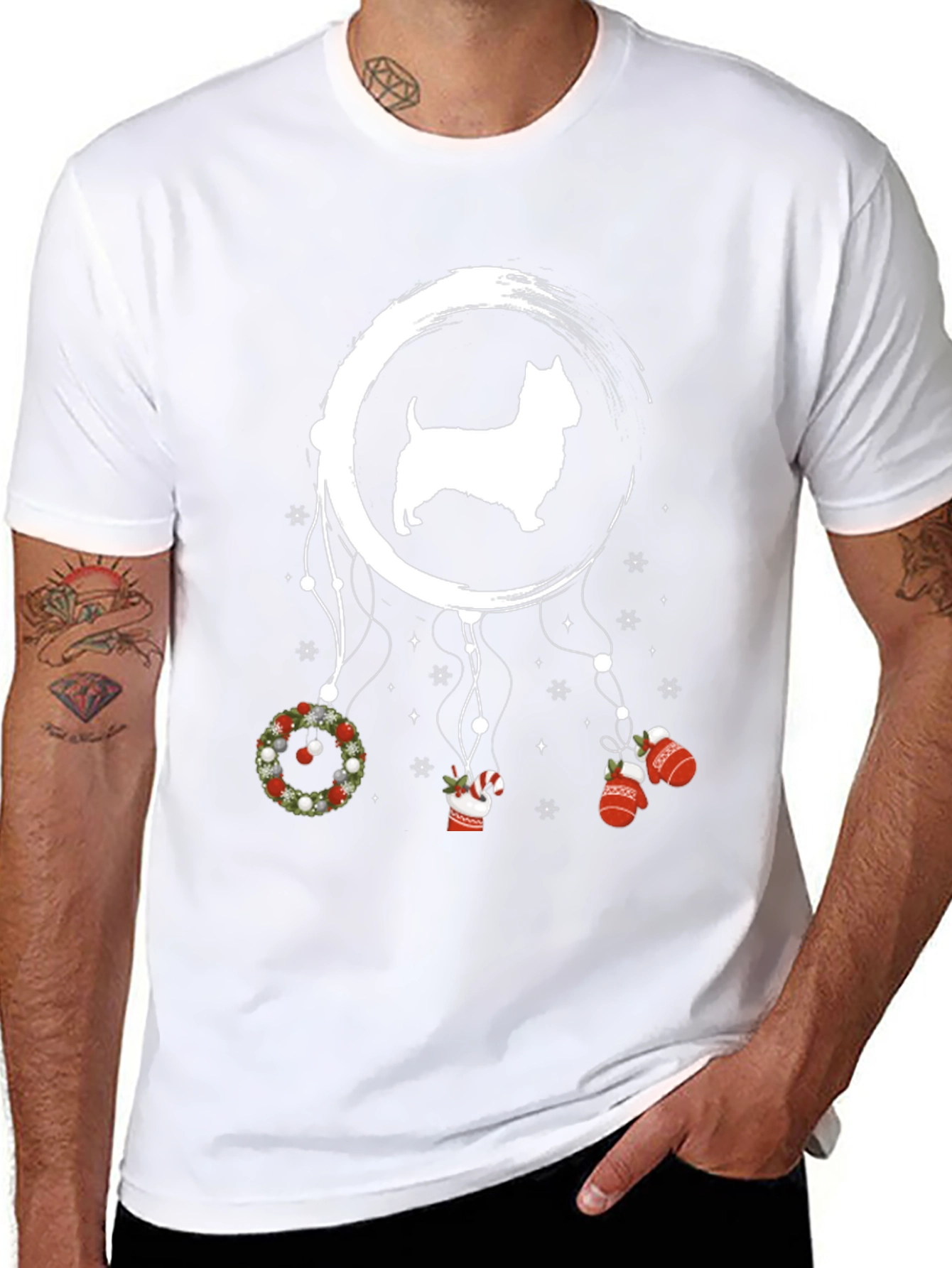Dog Dream Catcher Graphic Tee - Festive Holiday Design