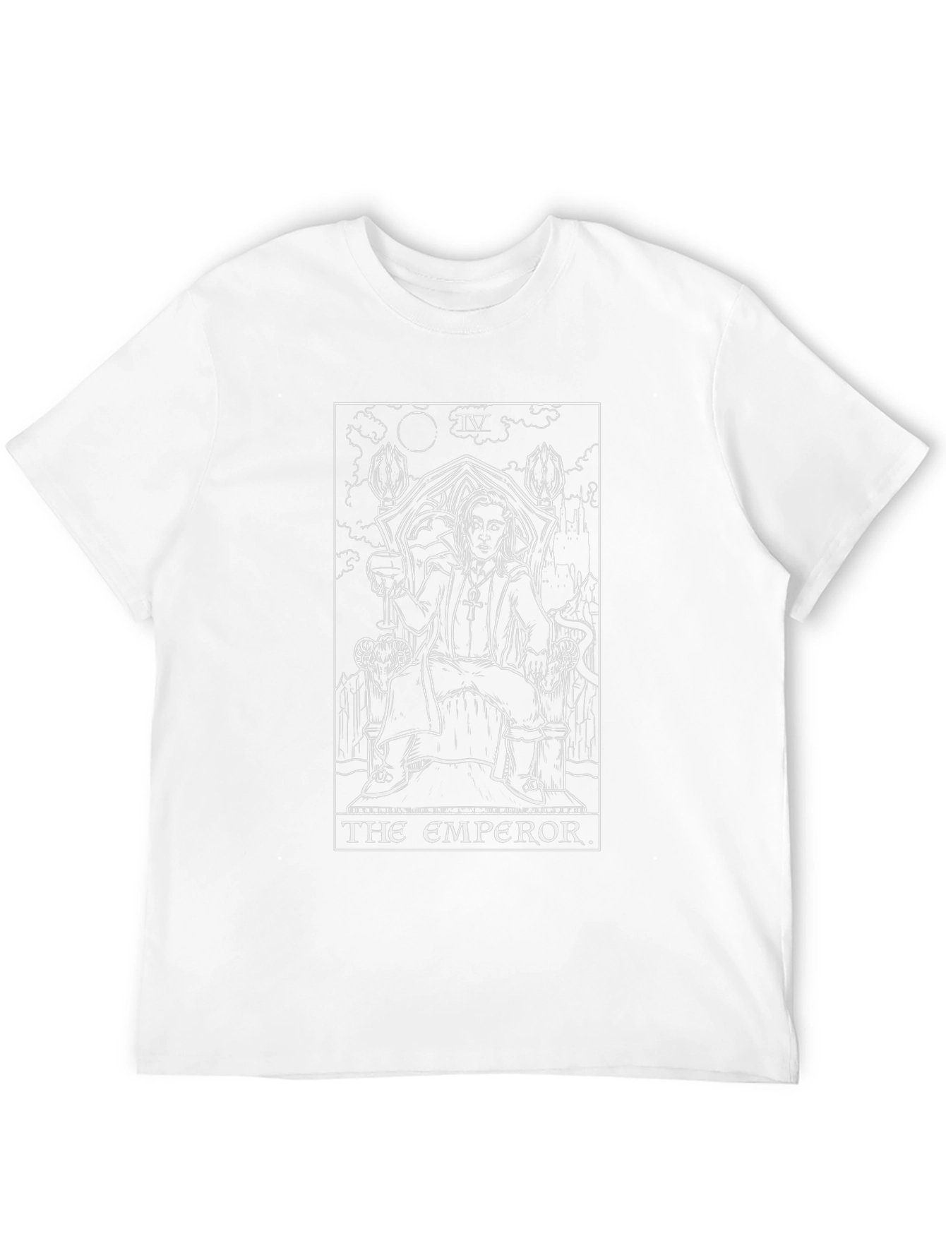 Emperor Tarot Card Graphic Print Black T-Shirt