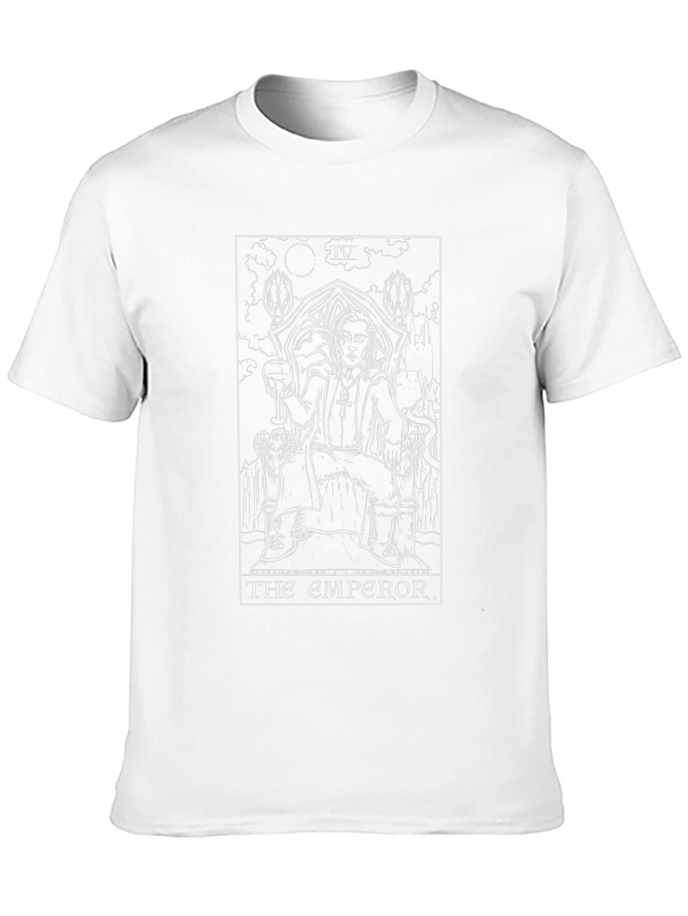 Emperor Tarot Card Graphic Print Black T-Shirt