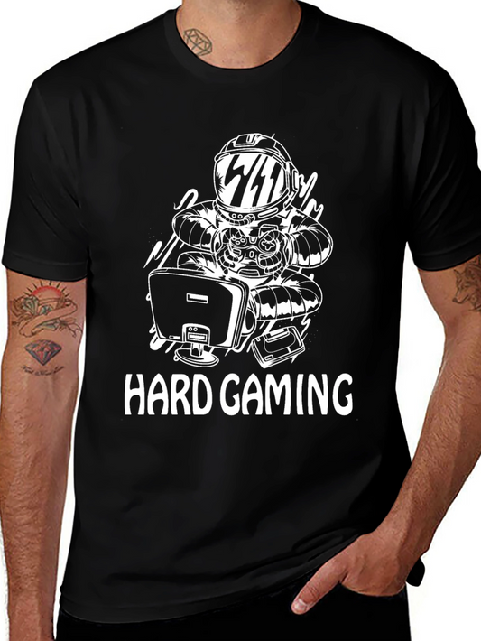 Hard Gaming Astronaut Graphic T-Shirt