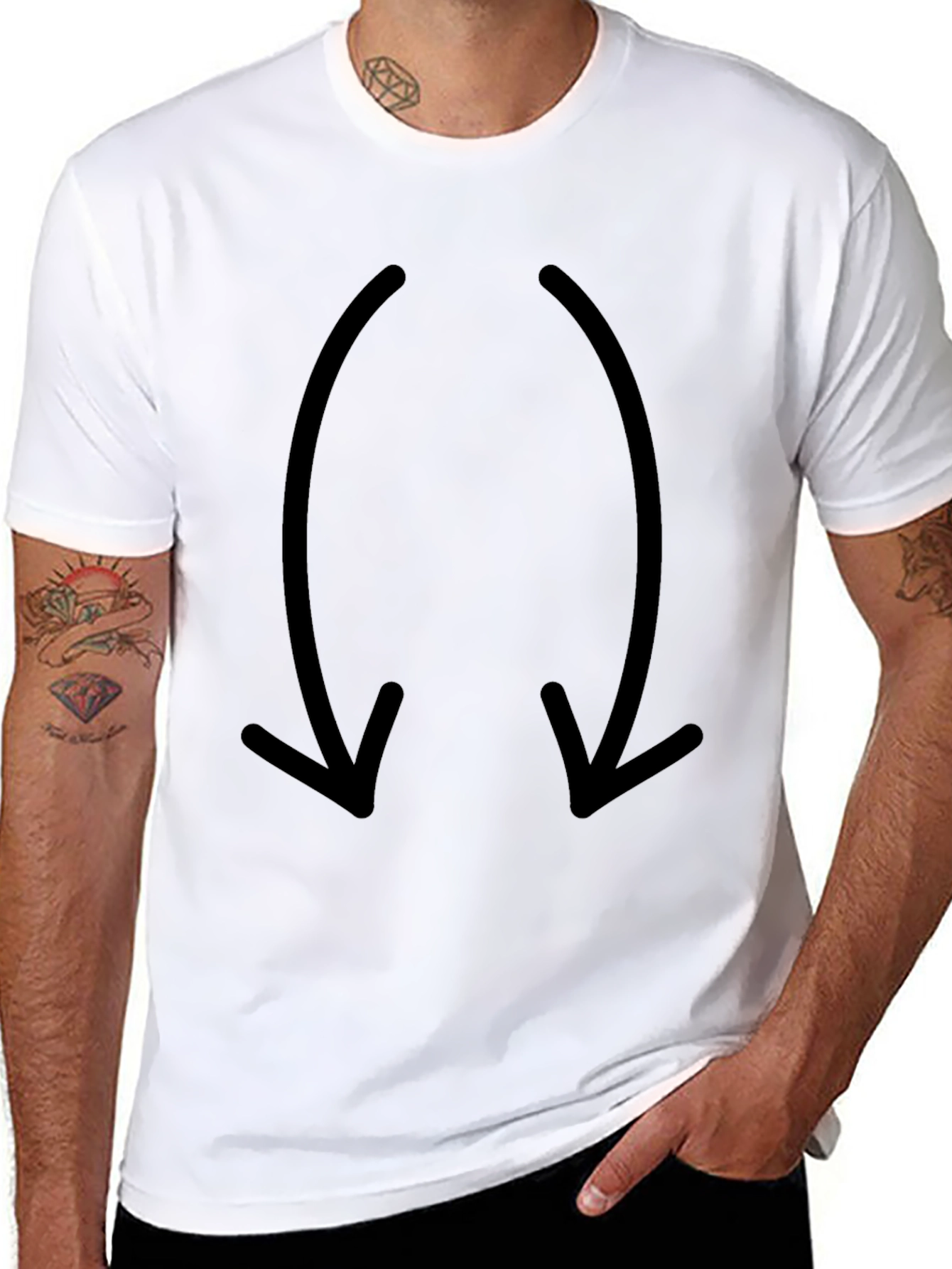 Mens Black Arrow Graphic T-Shirt