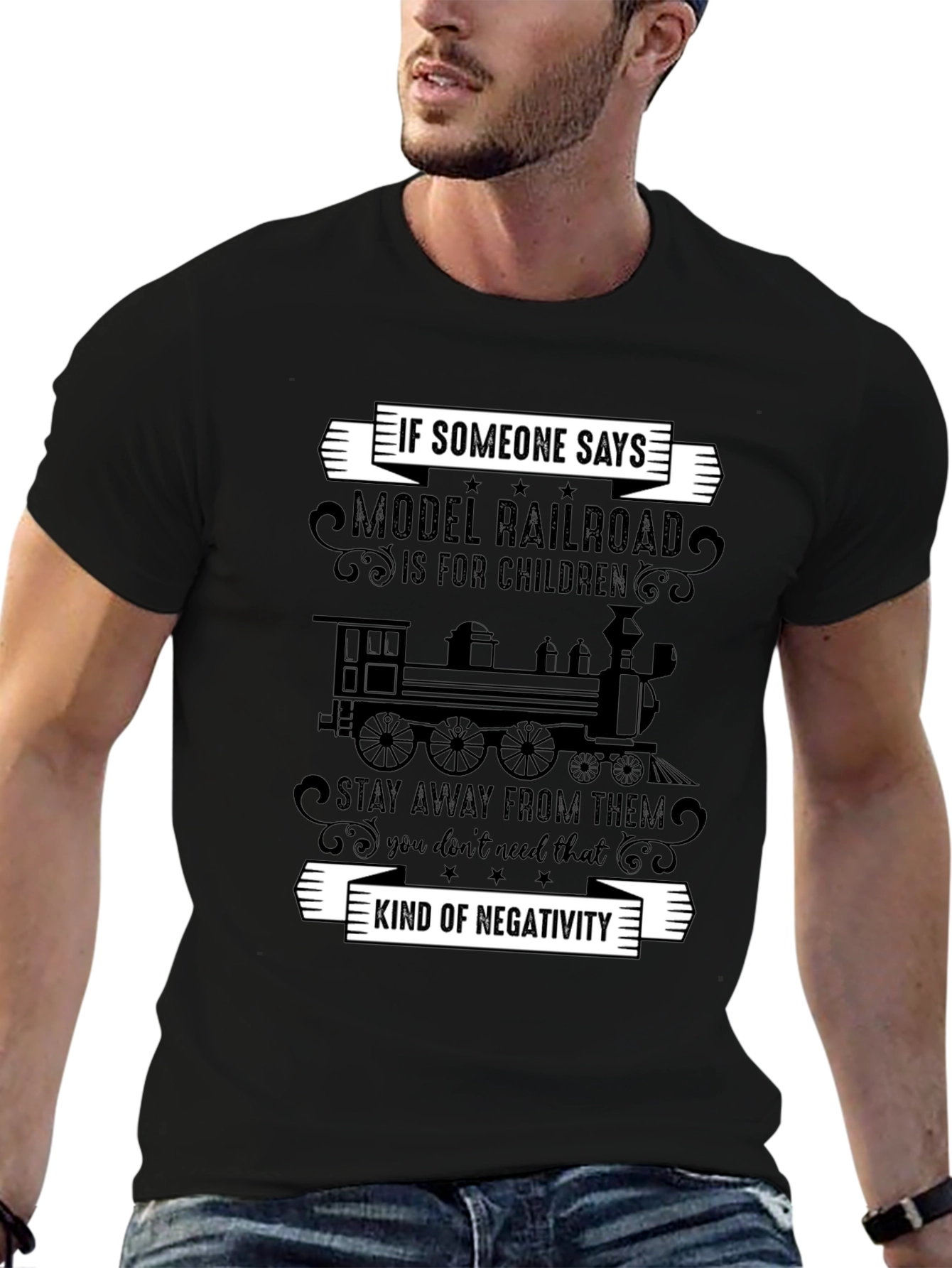 Model Railroad T-Shirt - Anti-Negativity Train Tee