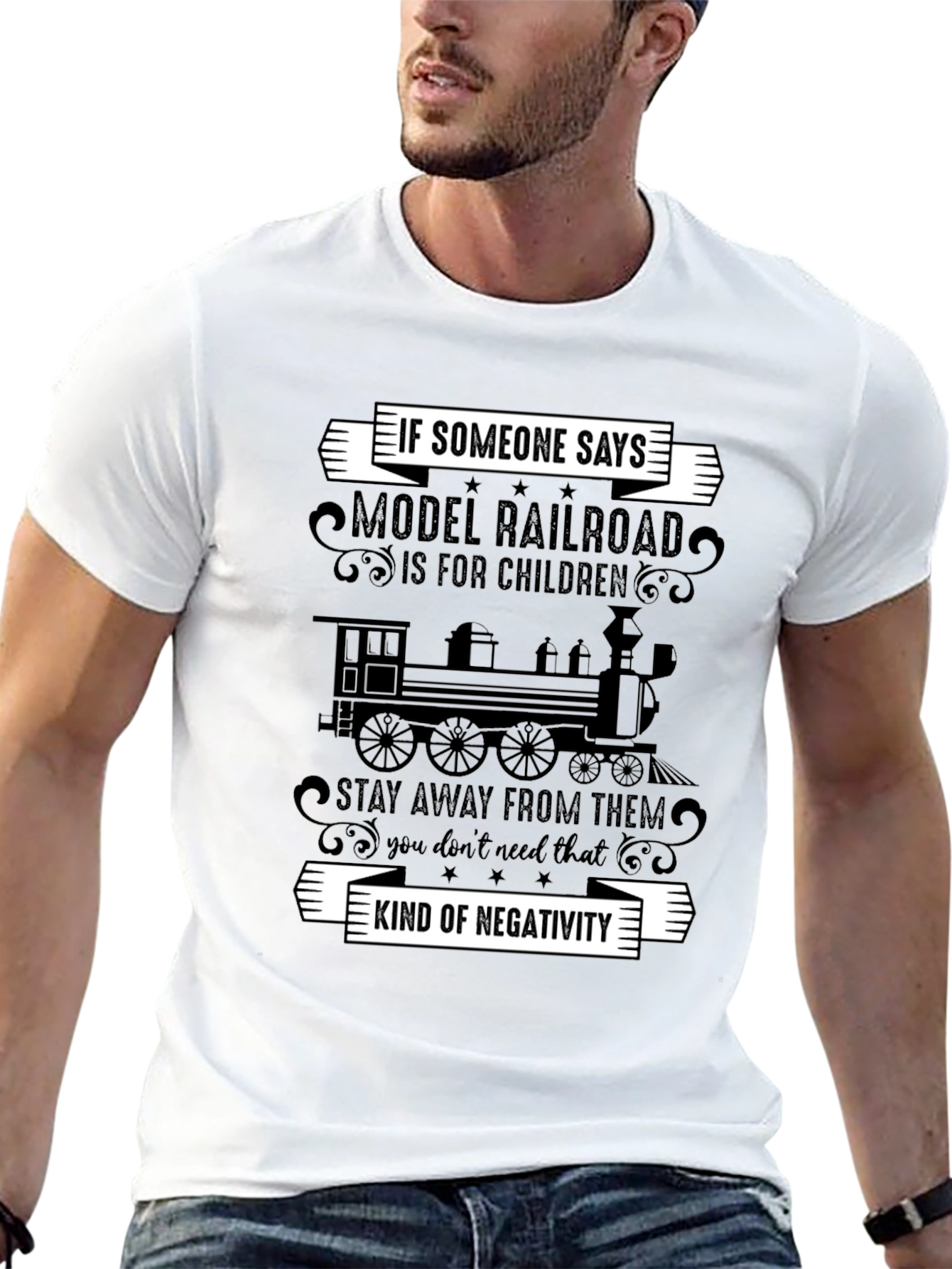 Model Railroad T-Shirt - Anti-Negativity Train Tee