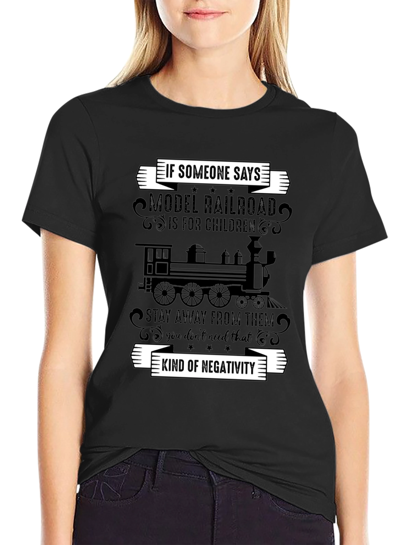 Model Railroad T-Shirt - Anti-Negativity Train Tee