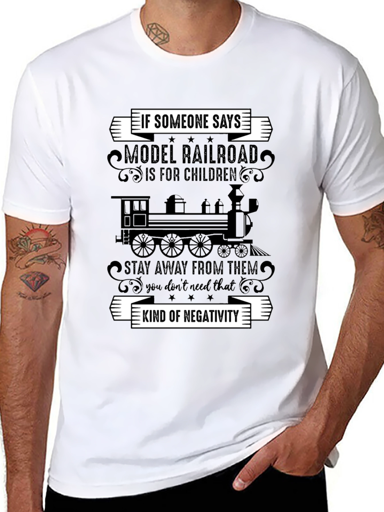 Model Railroad T-Shirt - Anti-Negativity Train Tee