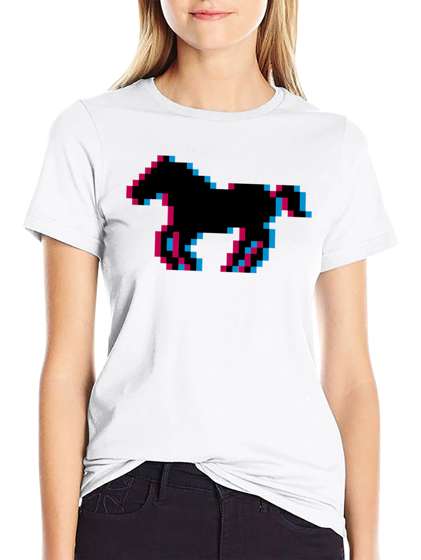 Pixel Horse Graphic Tee - Retro Gaming Shirt
