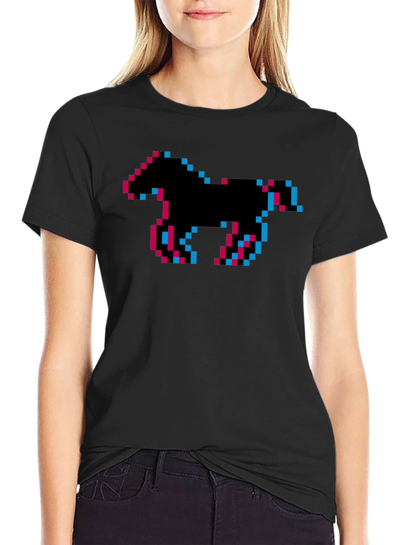 Pixel Horse Graphic Tee - Retro Gaming Shirt