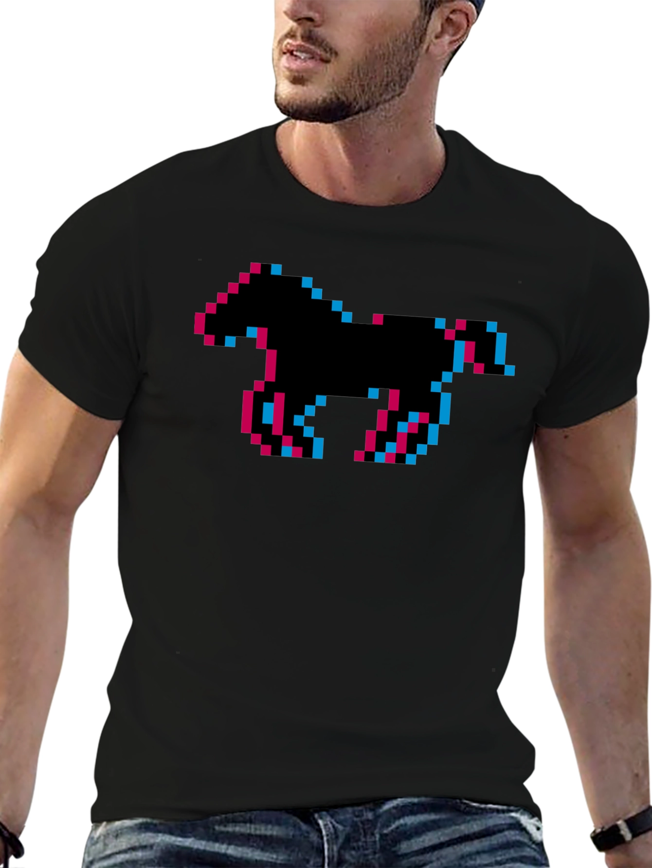 Pixel Horse Graphic Tee - Retro Gaming Shirt