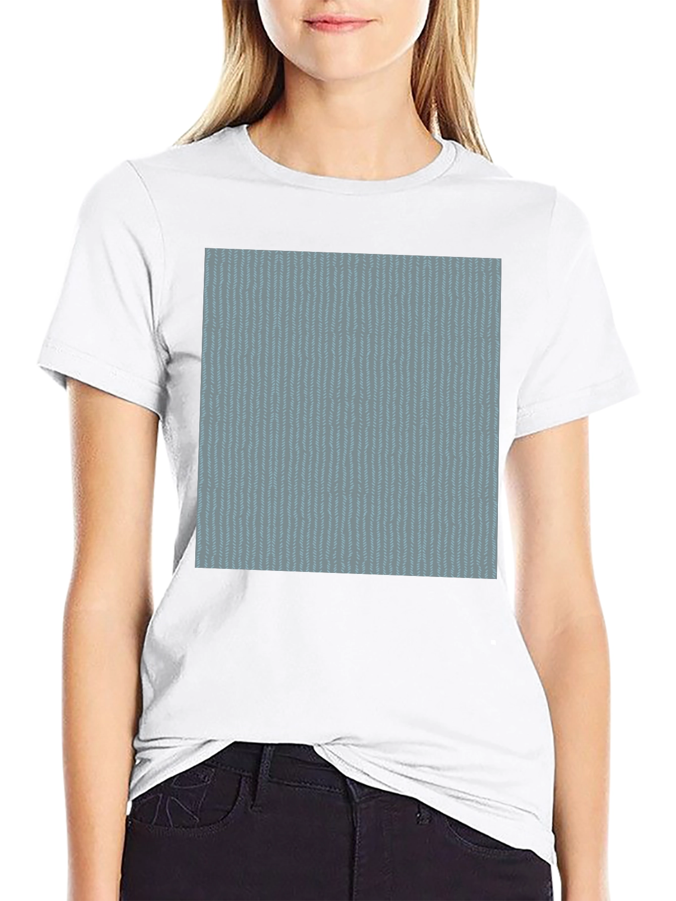 Cool Blue Pattern Black Tee