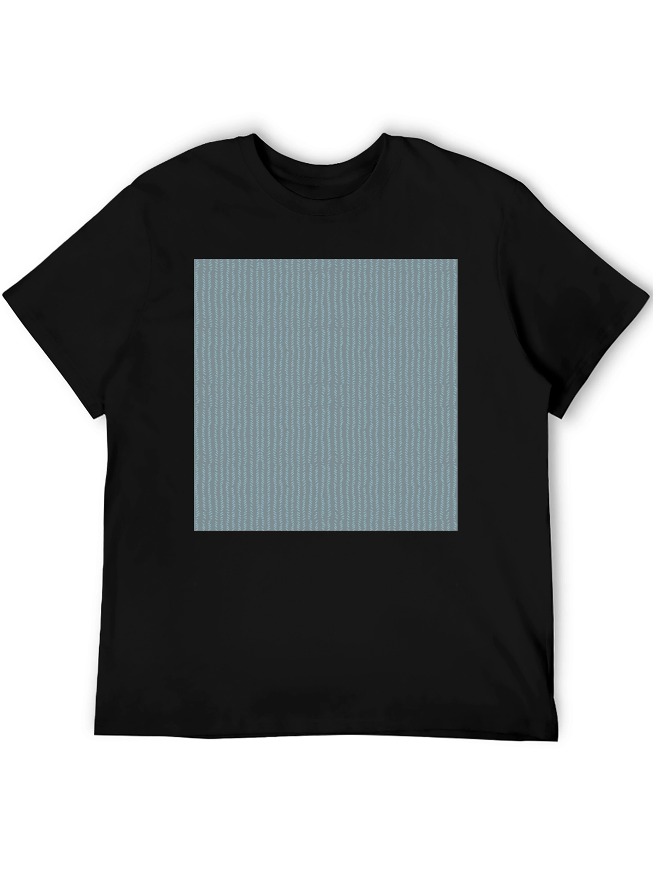 Cool Blue Pattern Black Tee
