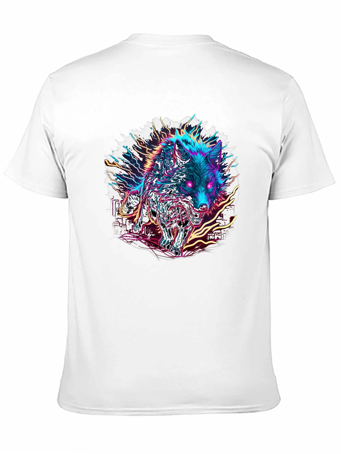 Neon Wolf Graphic Tee - Bold Style