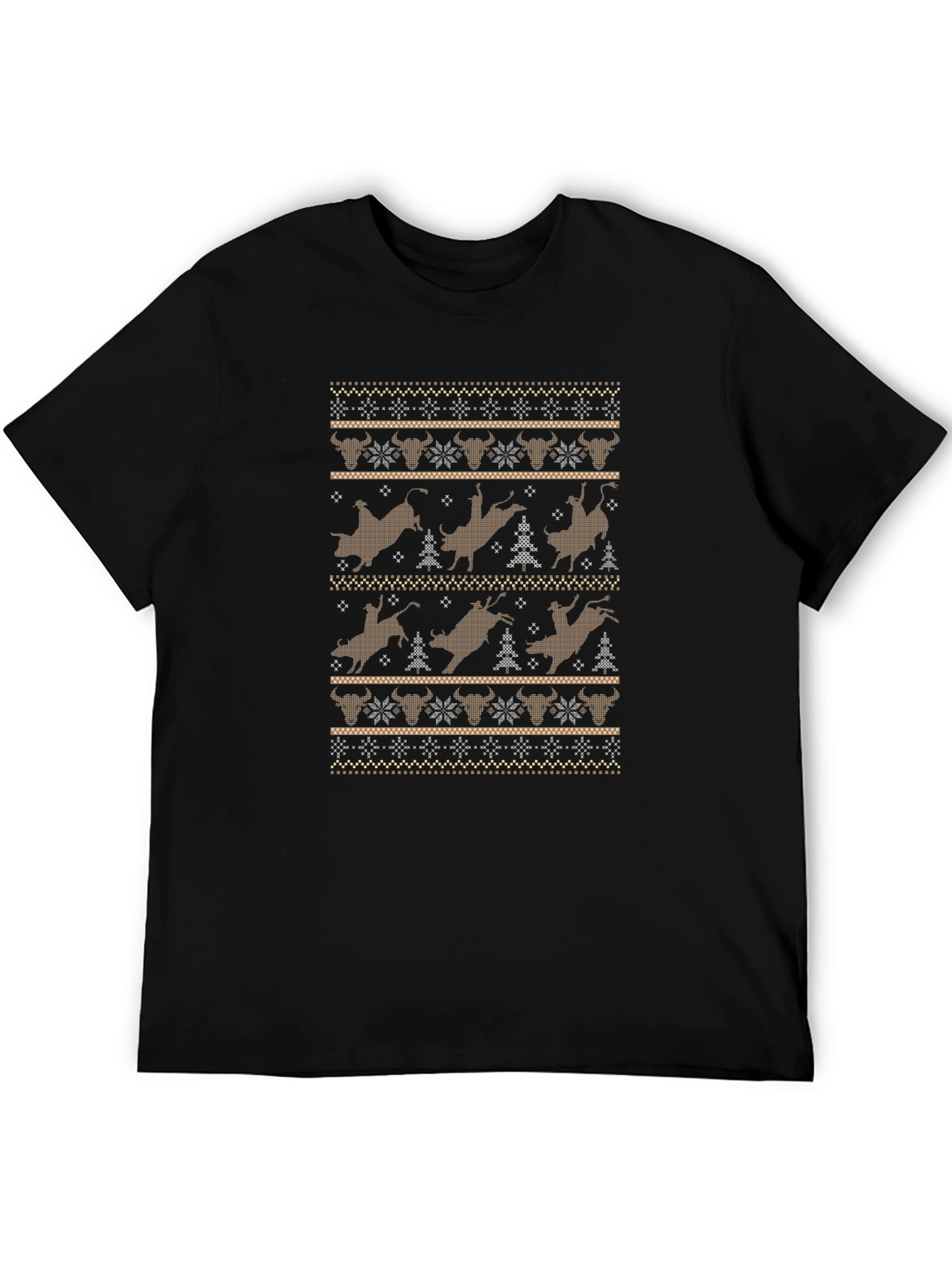 Western Rodeo Christmas Pattern T-Shirt