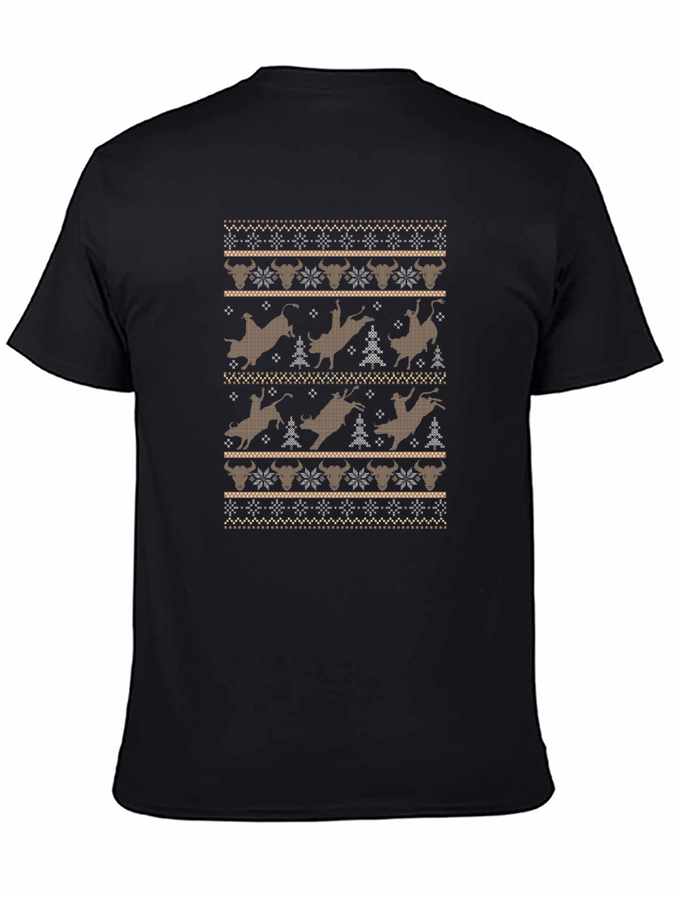 Western Rodeo Christmas Pattern T-Shirt