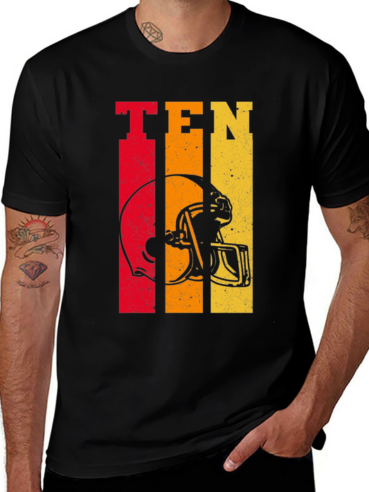 Retro Style Football Helmet Tee - TEN