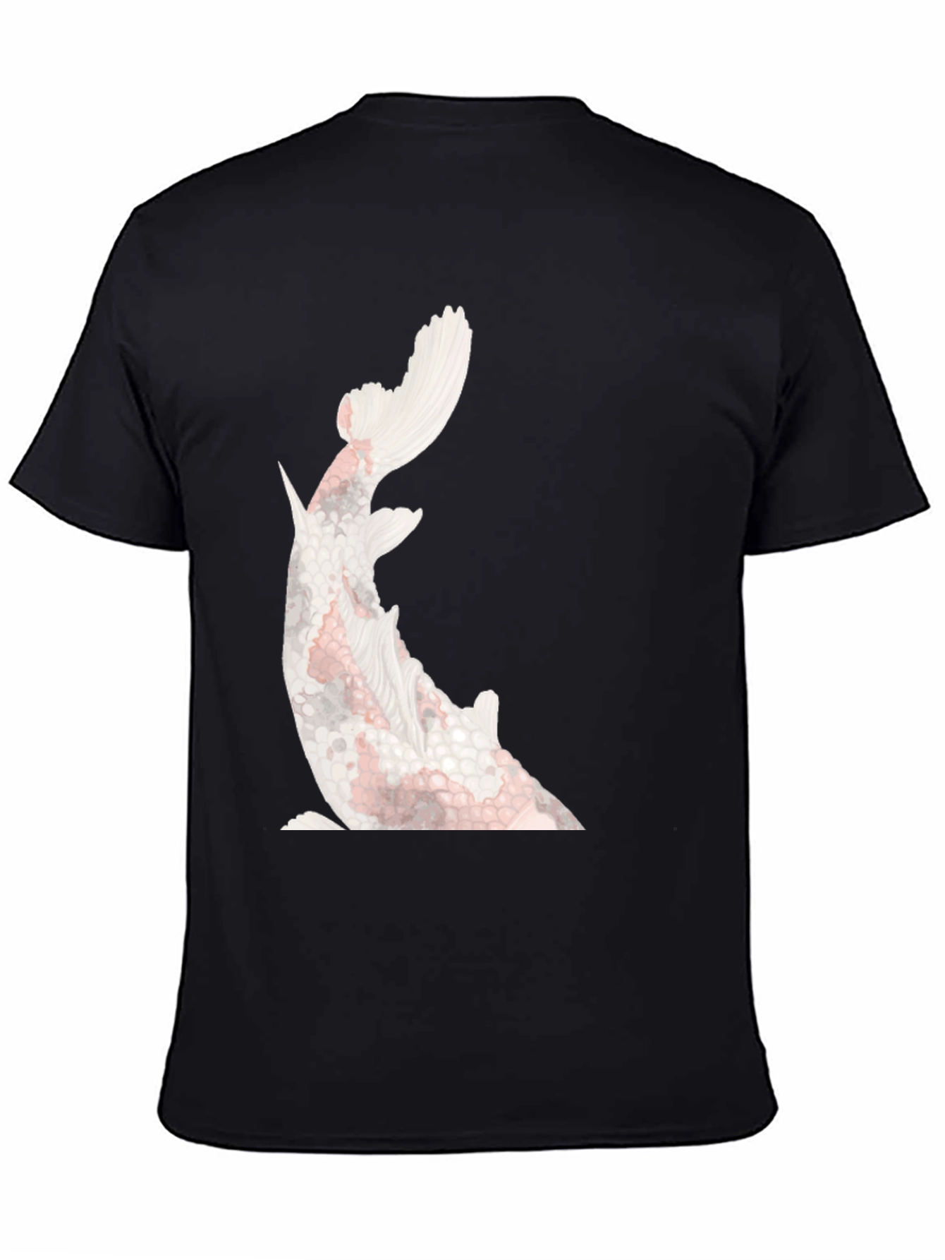 Koi Fish Graphic Tee - Stylish Black Cotton T-Shirt