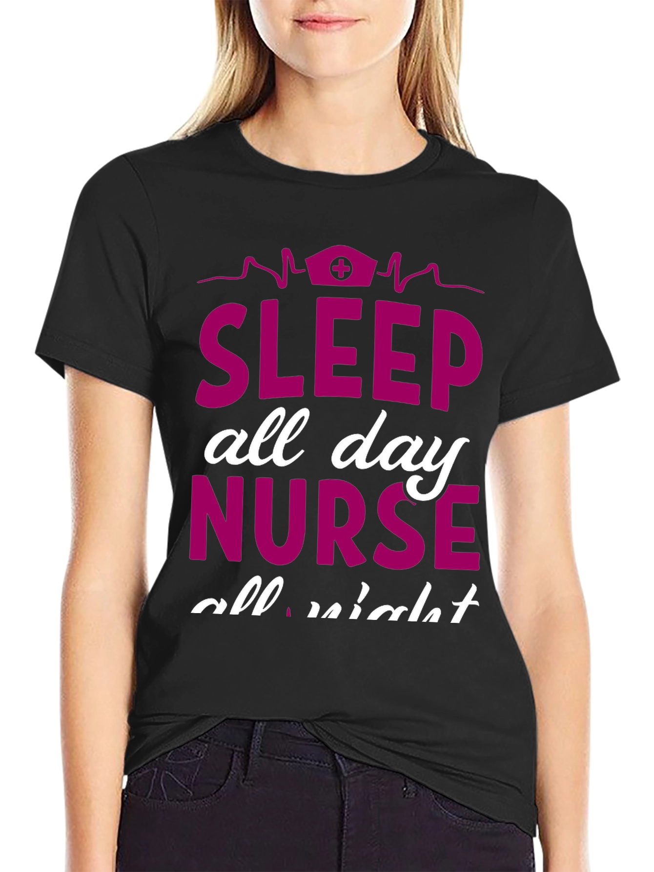 Sleep All Day Nurse T-Shirt