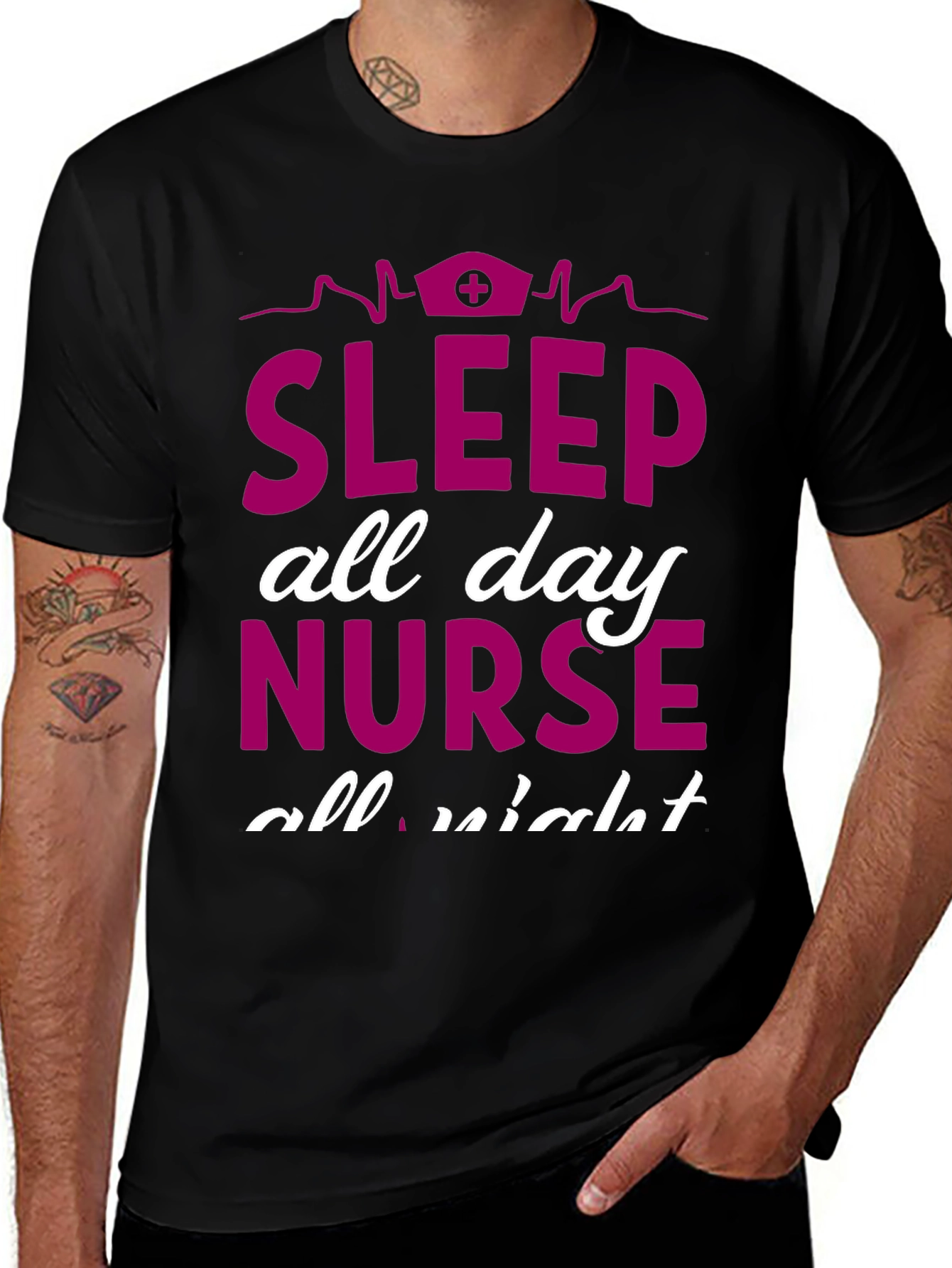 Sleep All Day Nurse T-Shirt