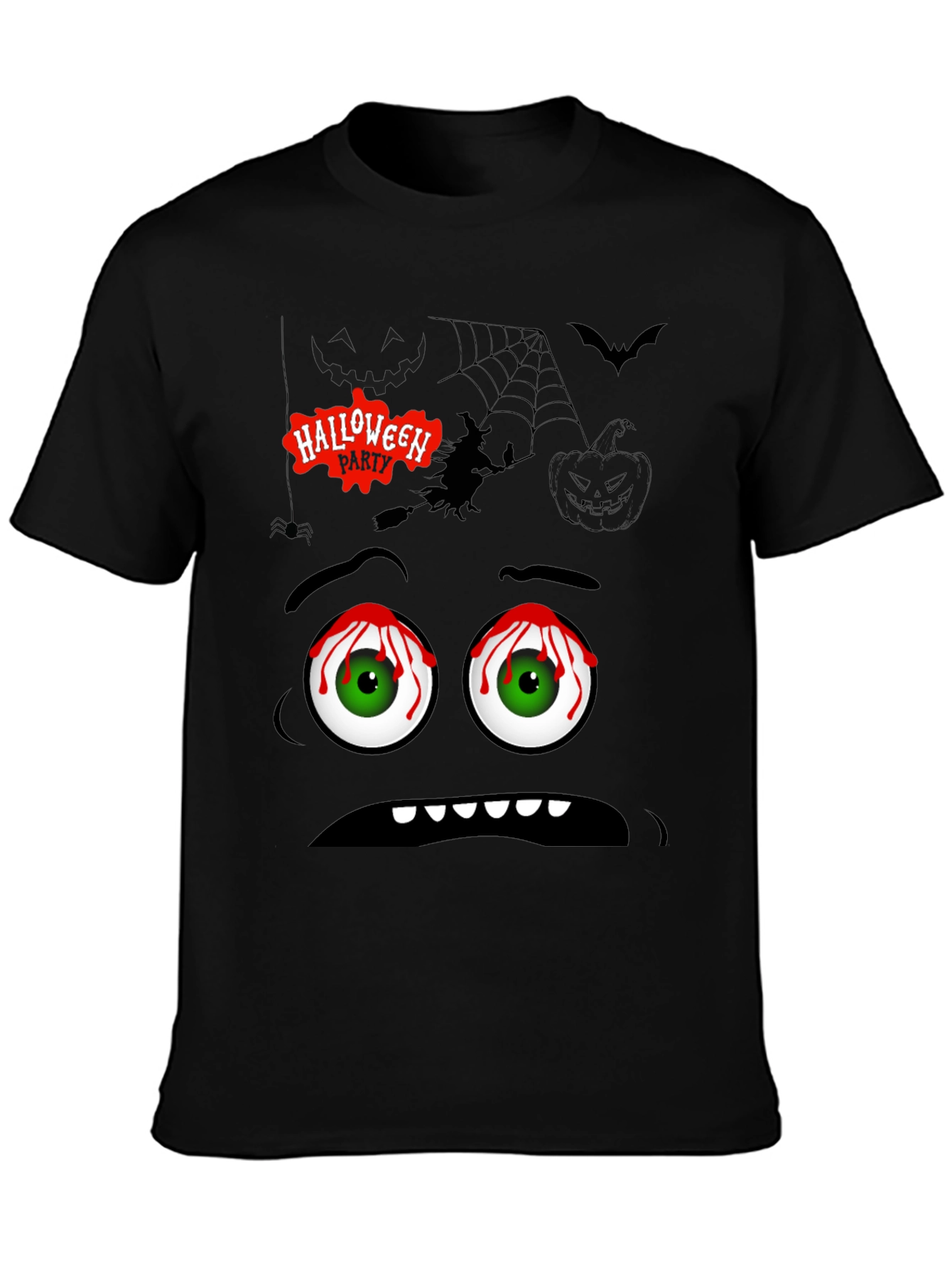 Halloween Graphic Tee - Spooky Cartoon Face