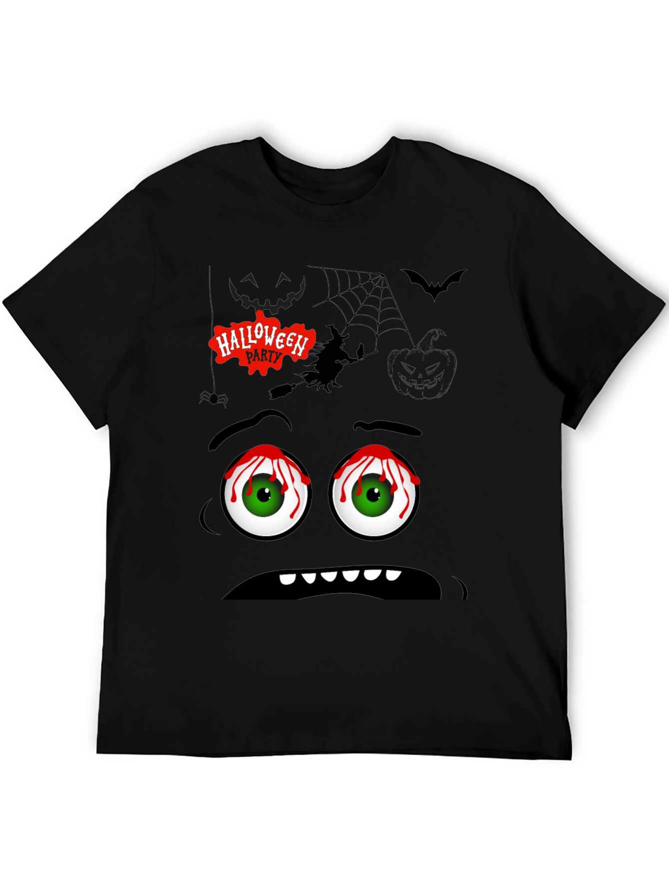 Halloween Graphic Tee - Spooky Cartoon Face