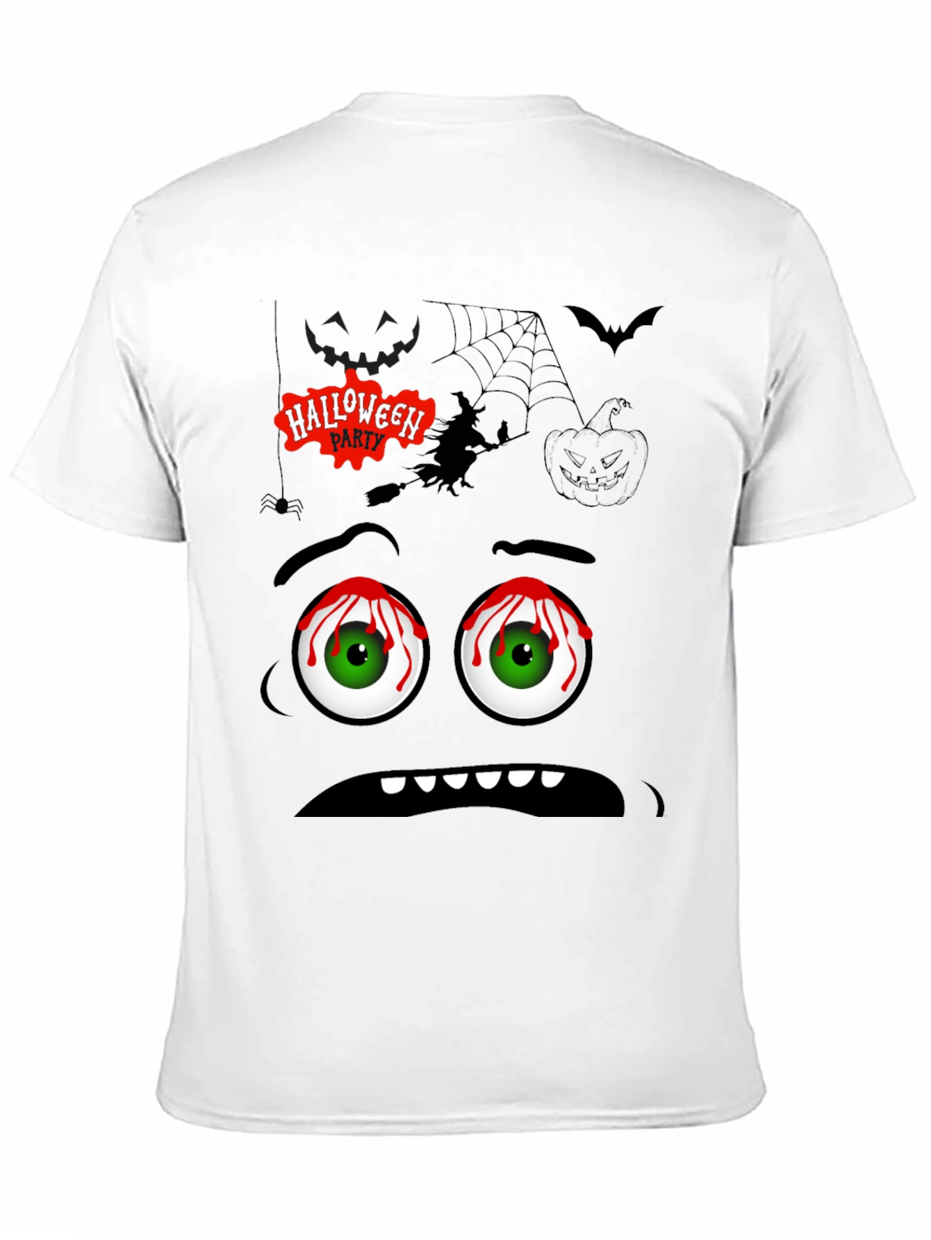 Halloween Graphic Tee - Spooky Cartoon Face