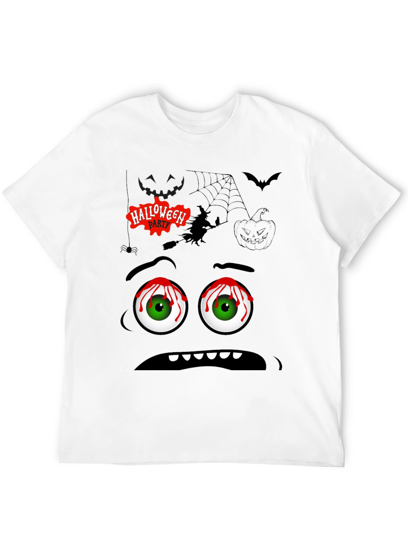 Halloween Graphic Tee - Spooky Cartoon Face