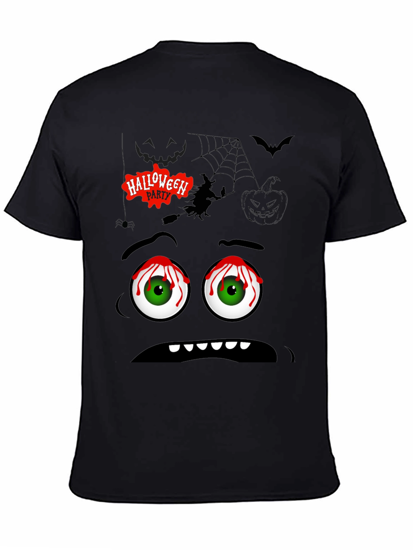 Halloween Graphic Tee - Spooky Cartoon Face