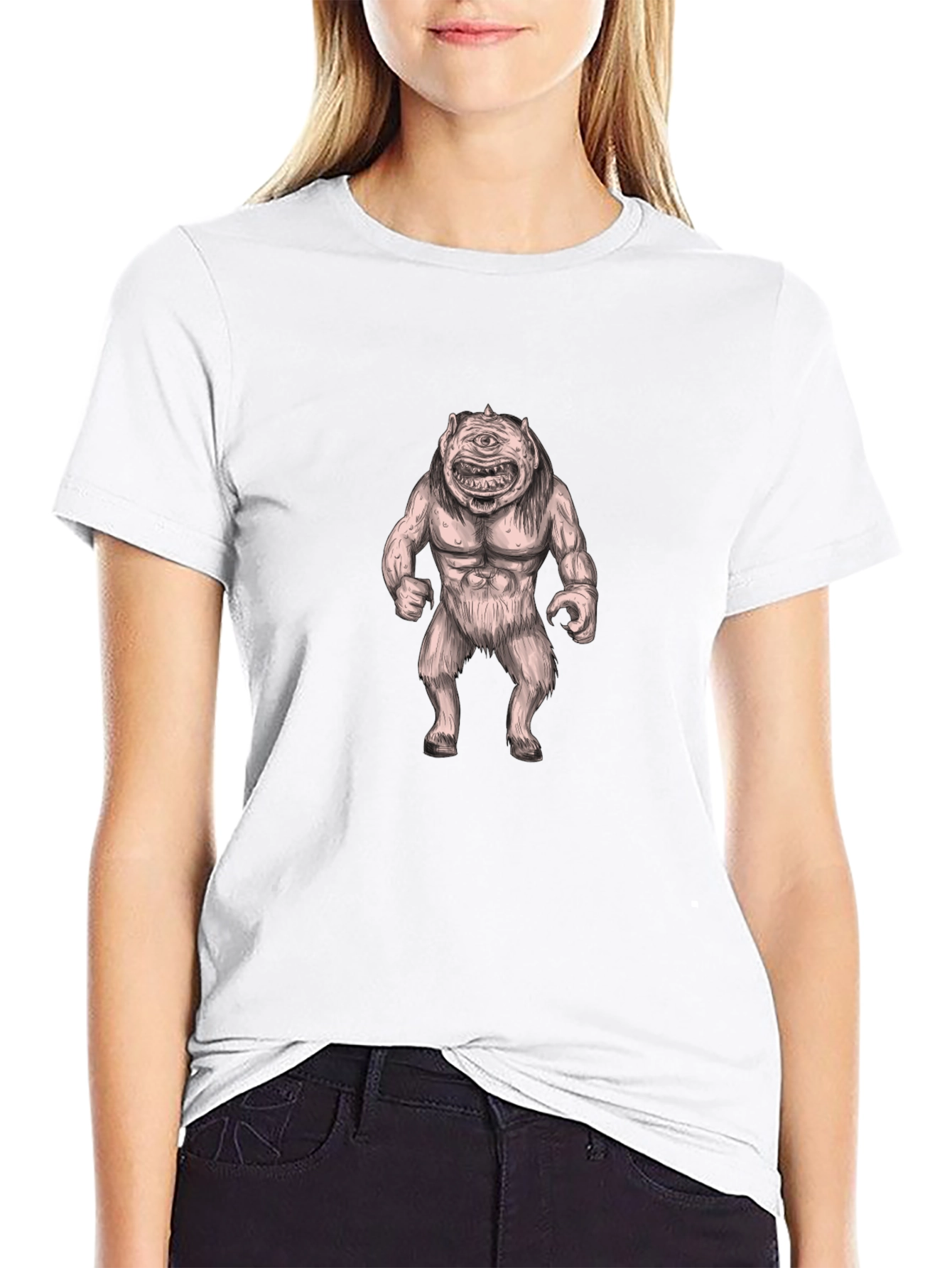 Cyclops Monster Graphic Tee - Bold Black Cotton