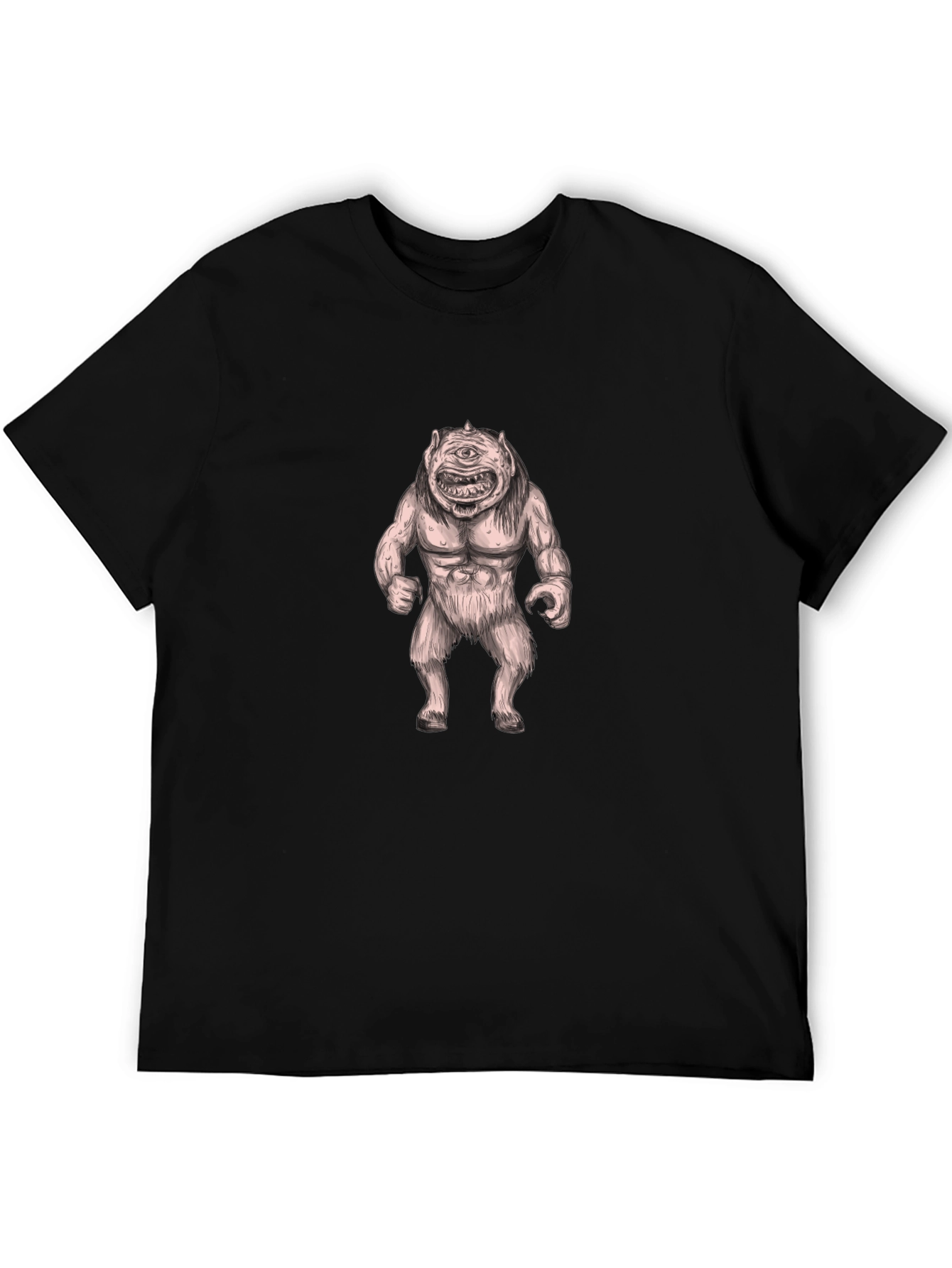 Cyclops Monster Graphic Tee - Bold Black Cotton