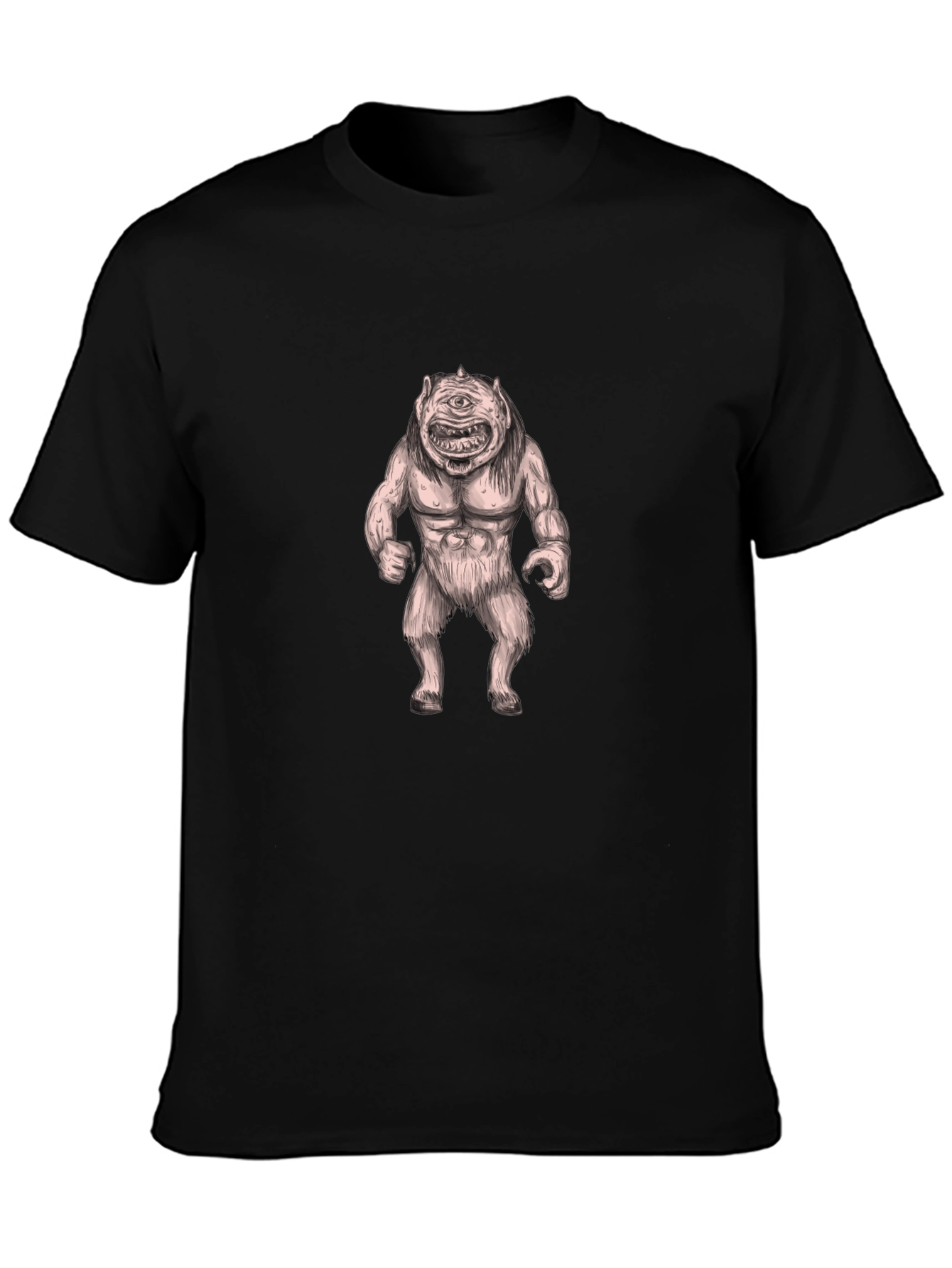 Cyclops Monster Graphic Tee - Bold Black Cotton