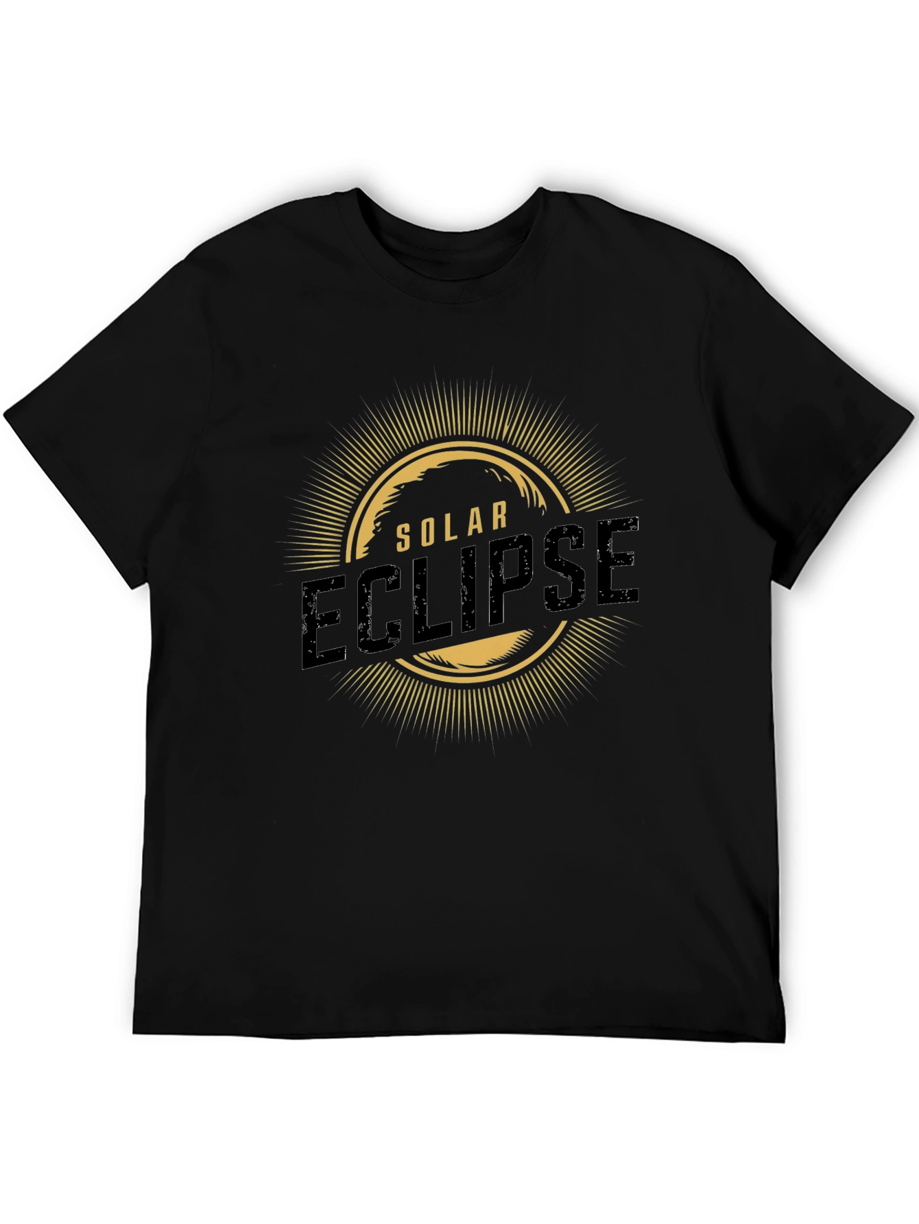 Solar Eclipse Graphic Print Mens Black T-Shirt